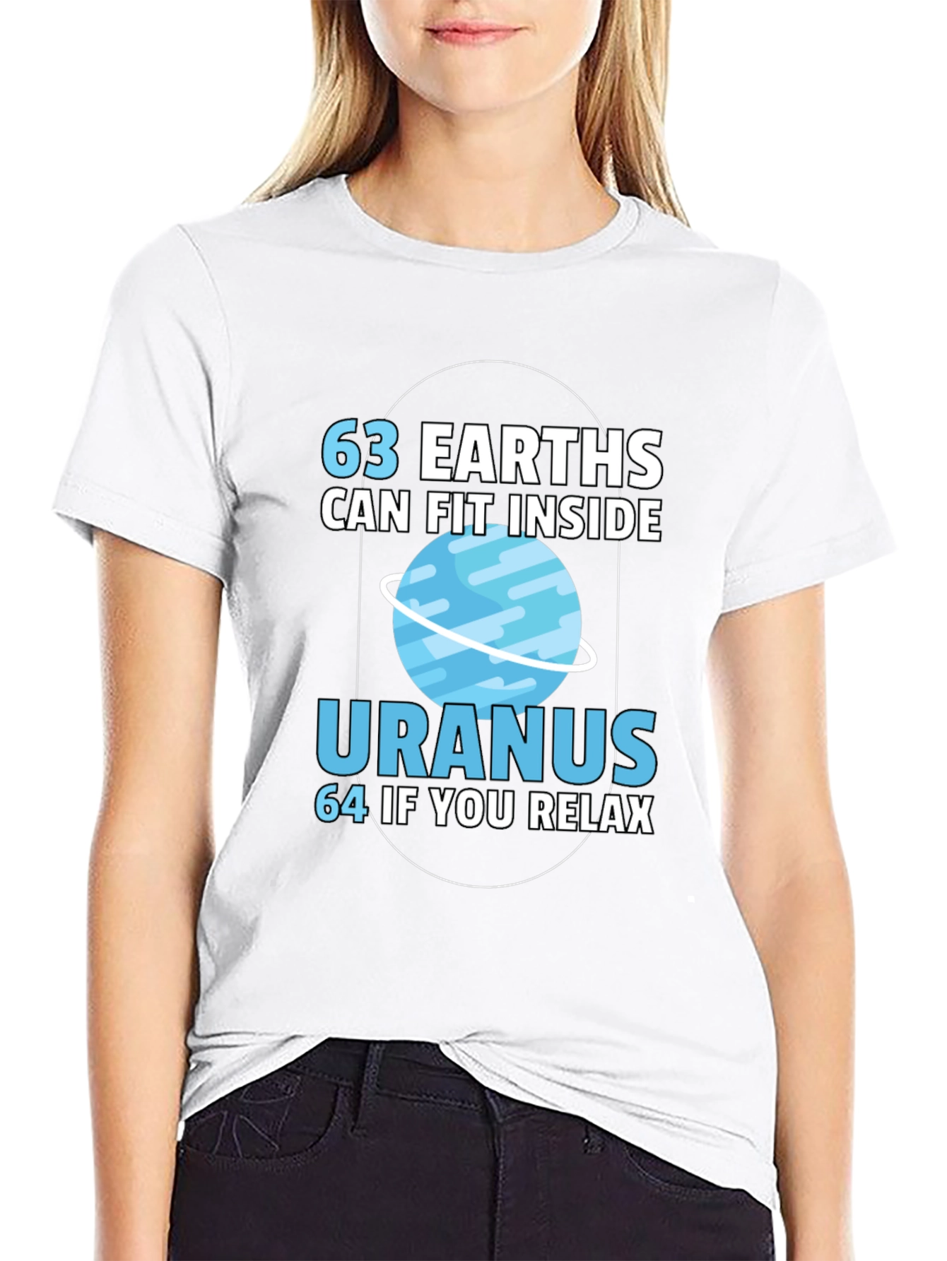 Black 63 Earths in Uranus Funny Graphic T-Shirt view 9