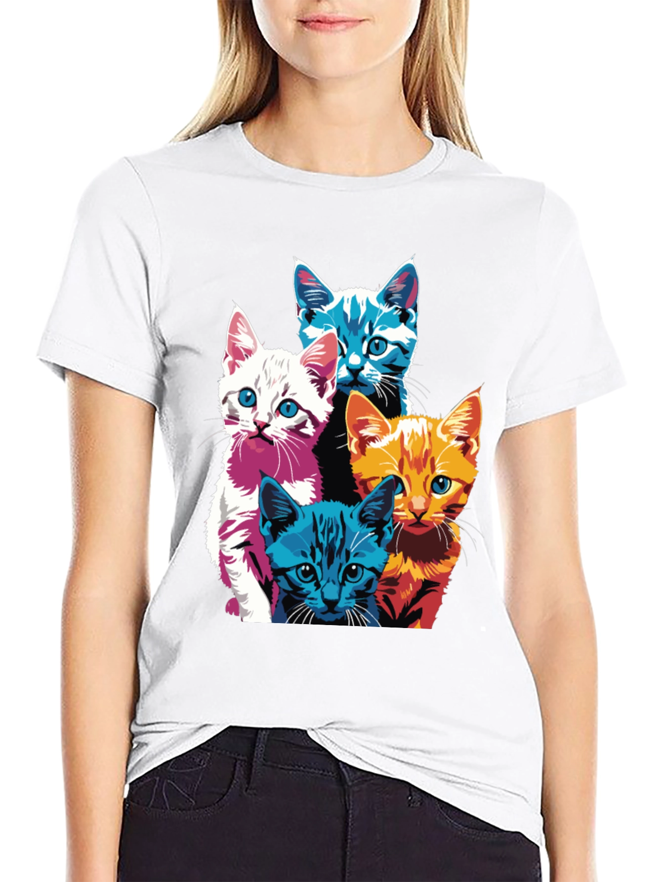 Black Cool Cats Graphic Tee - Black view 9