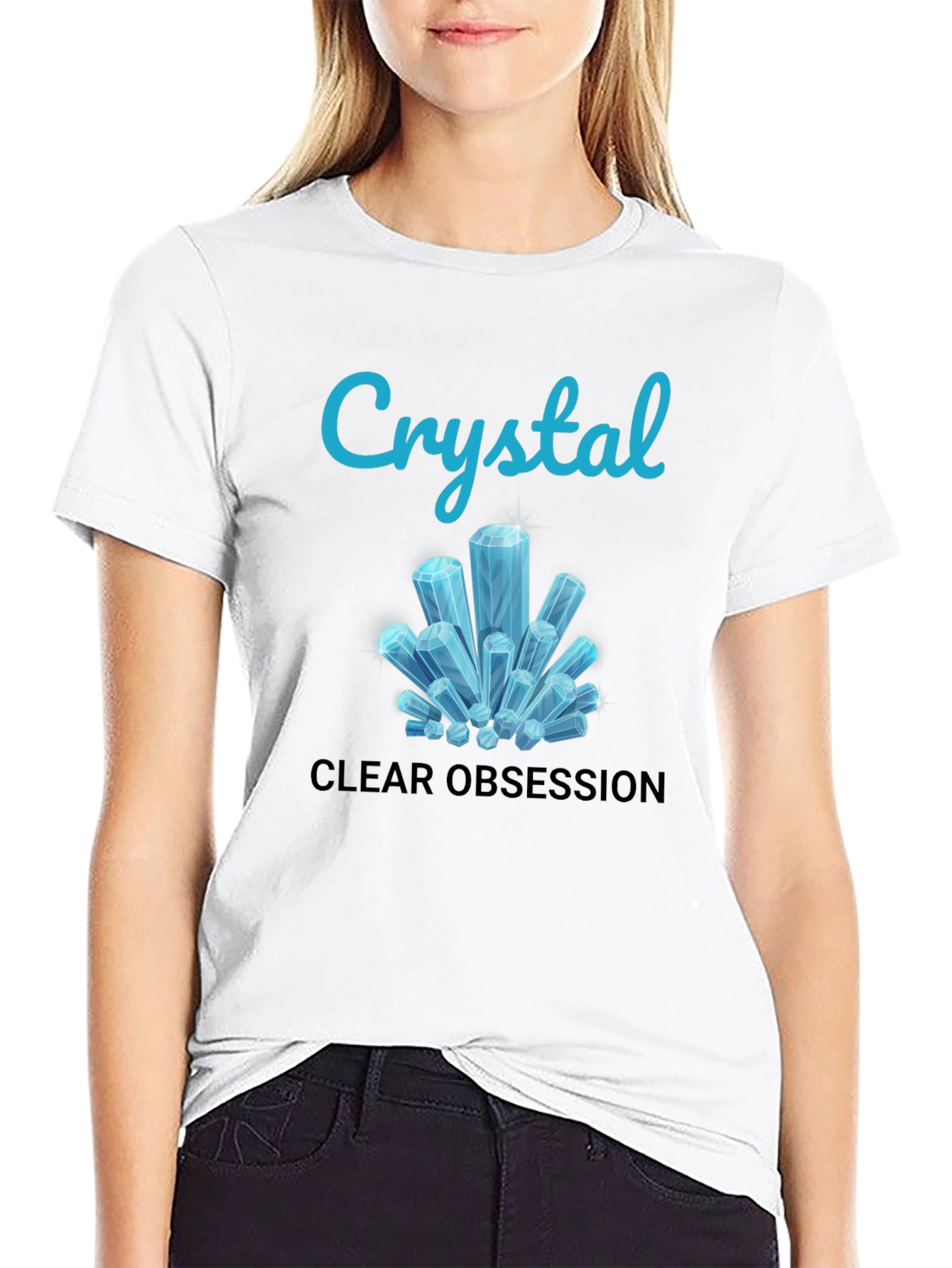 Black Crystal Clear Obsession Tee - Trendy Graphic Design view 9