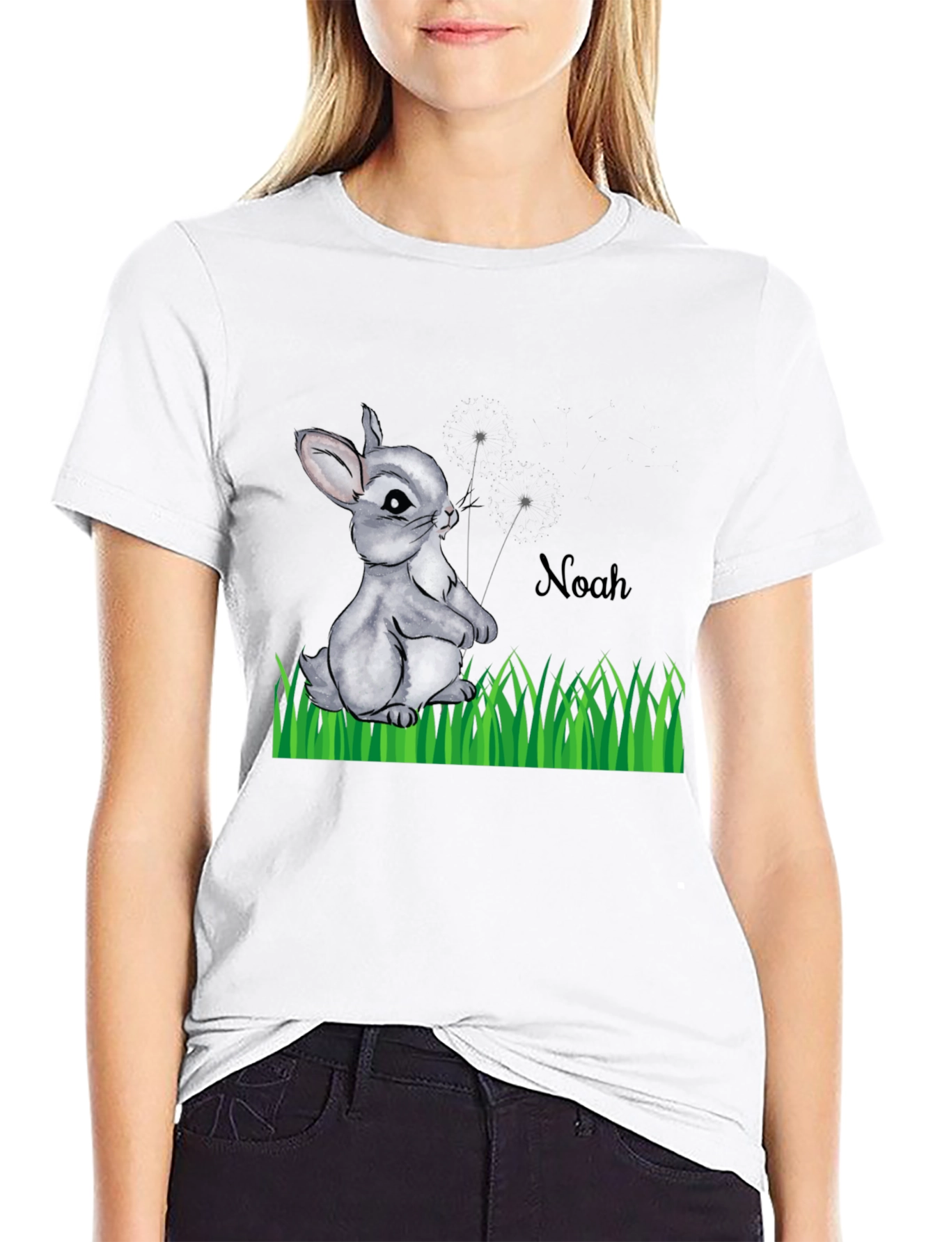 Black Personalized Noah Bunny T-Shirt view 9