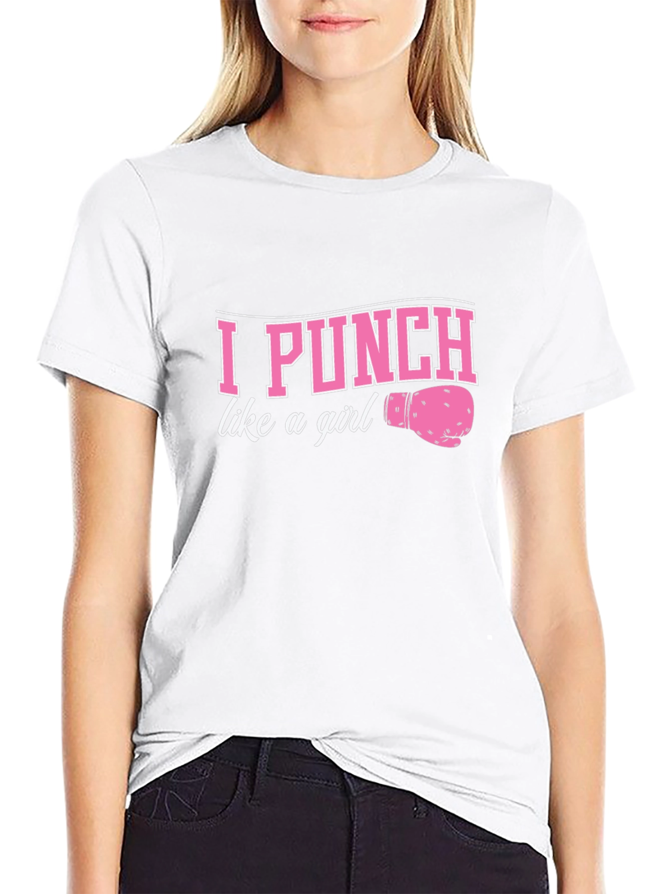 Black I Punch Like a Girl Boxing Tee view 9