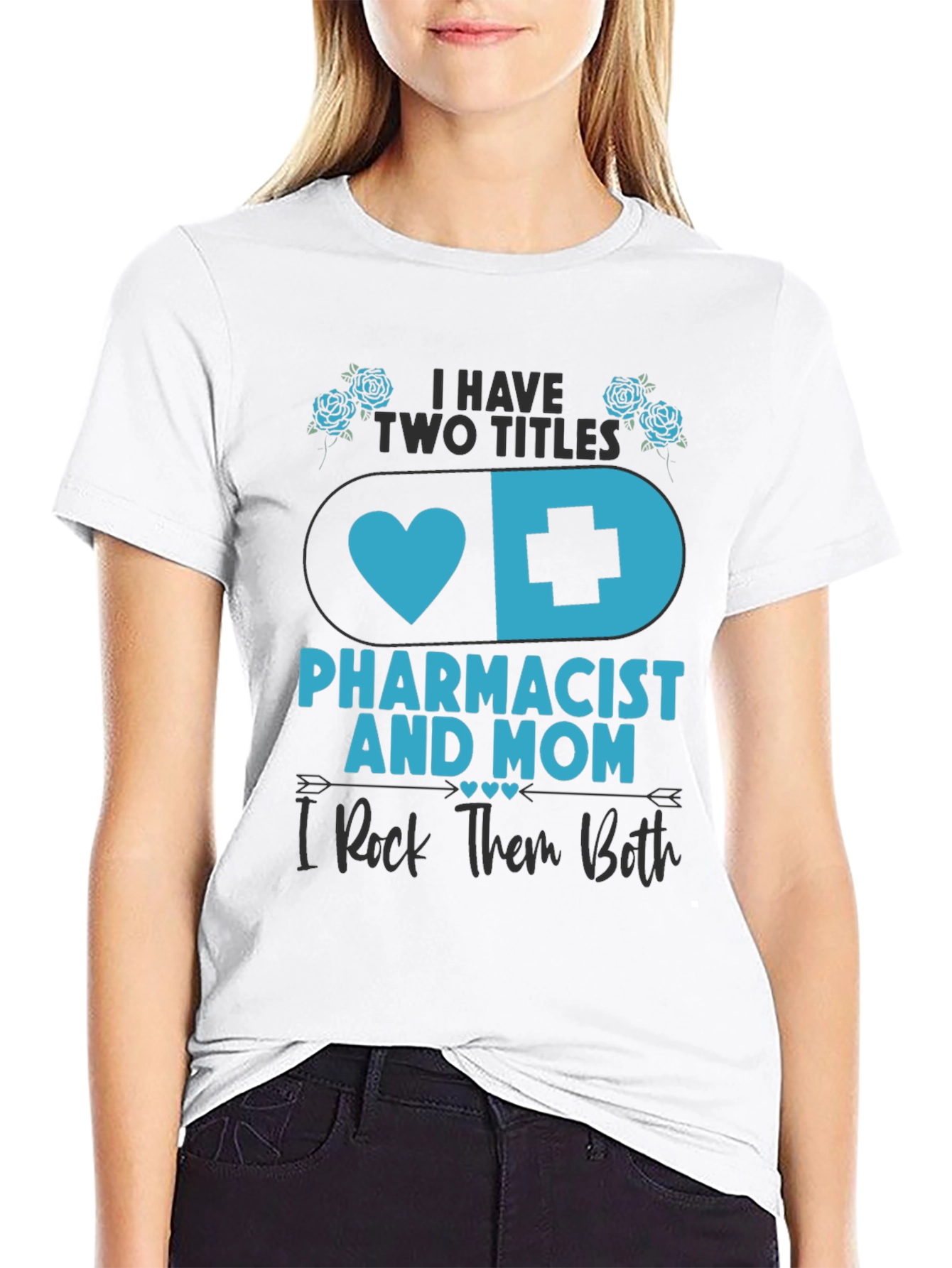 Black Pharmacist Mom T-Shirt - I Rock Them Both! view 9