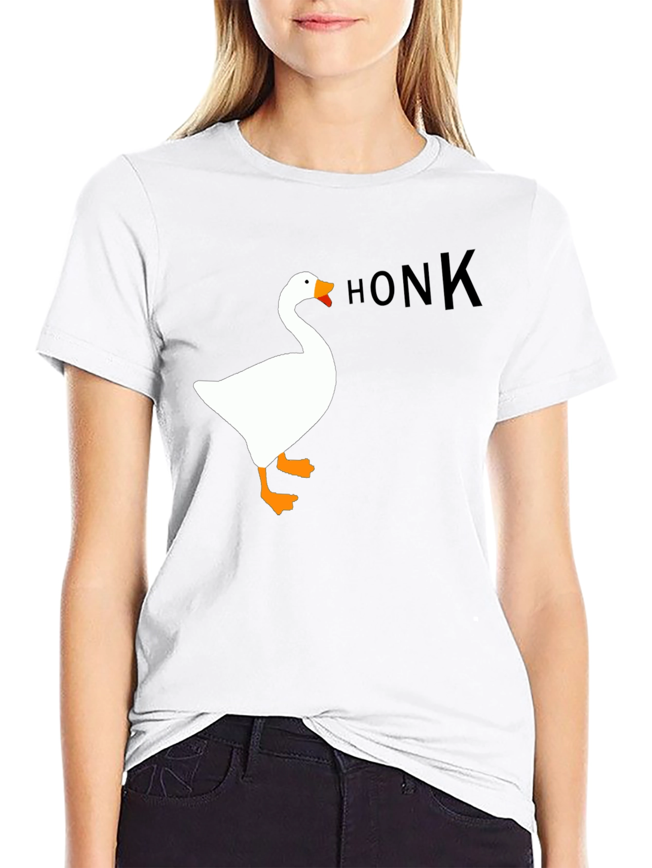 Black Honk Goose Graphic Tee - Black Unisex T-Shirt view 9