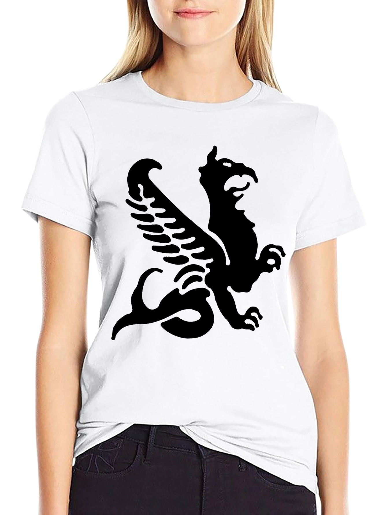 Black Mythical Griffin Black T-Shirt view 9