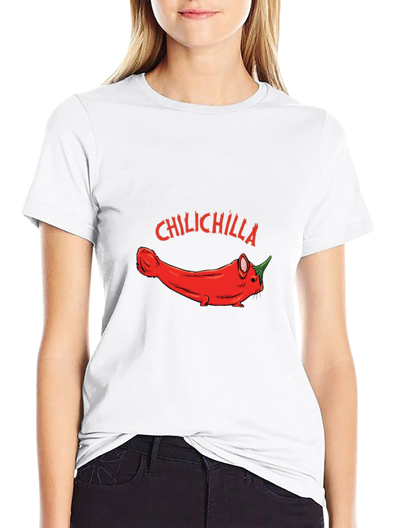 Black Chilichilla Funny Graphic T-Shirt view 9