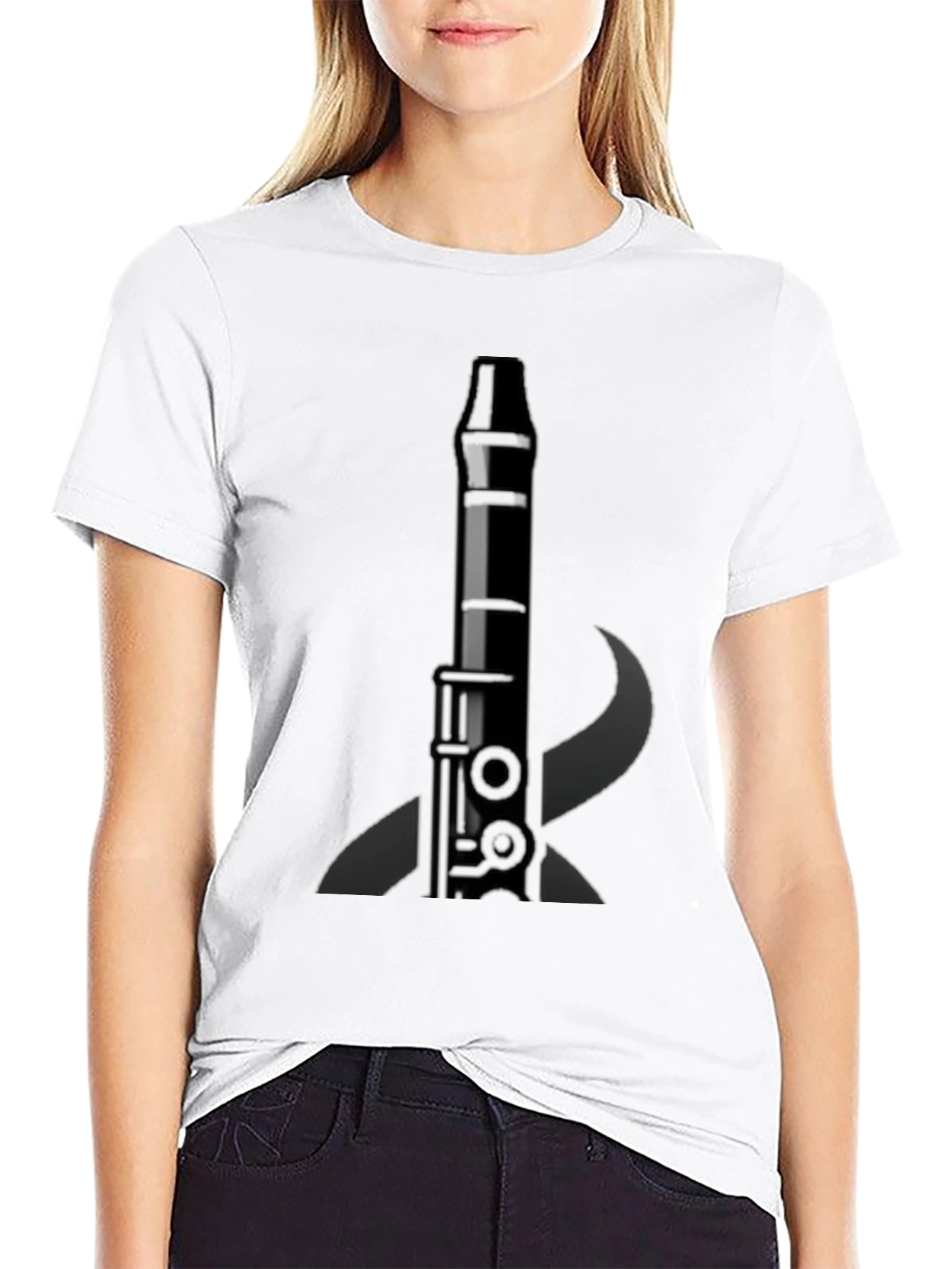 Black Clarinet Graphic Tee - Music Lover's T-Shirt view 9