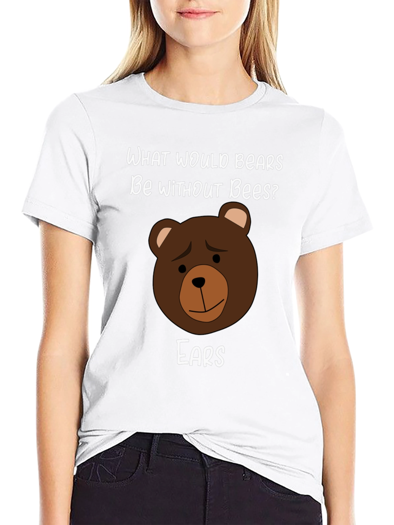 Black Funny Bear Puns T-Shirt - What Would Bears Be Without Bees? view 9