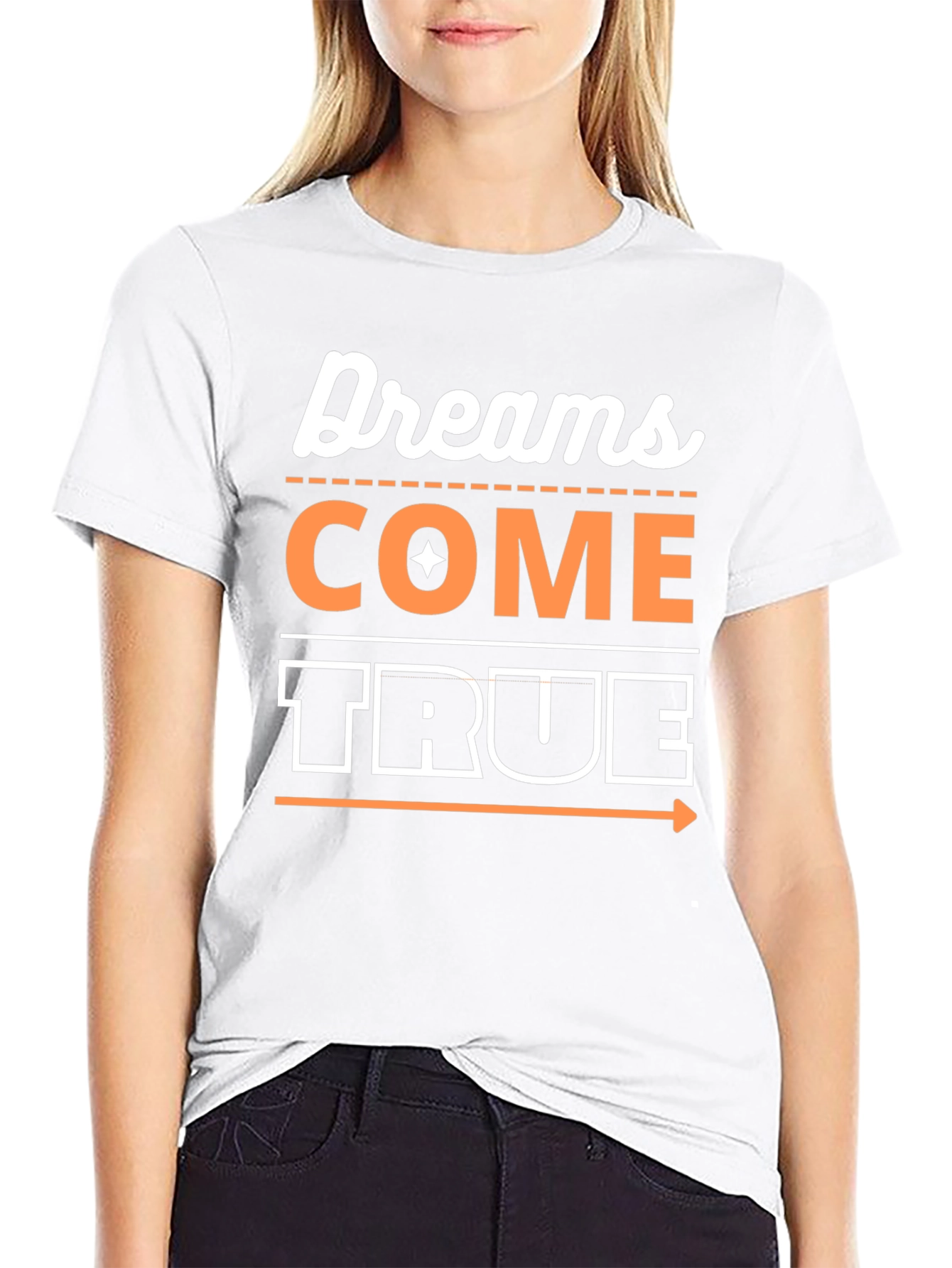Black Dreams Come True Graphic Tee - Black Cotton Blend T-Shirt view 9