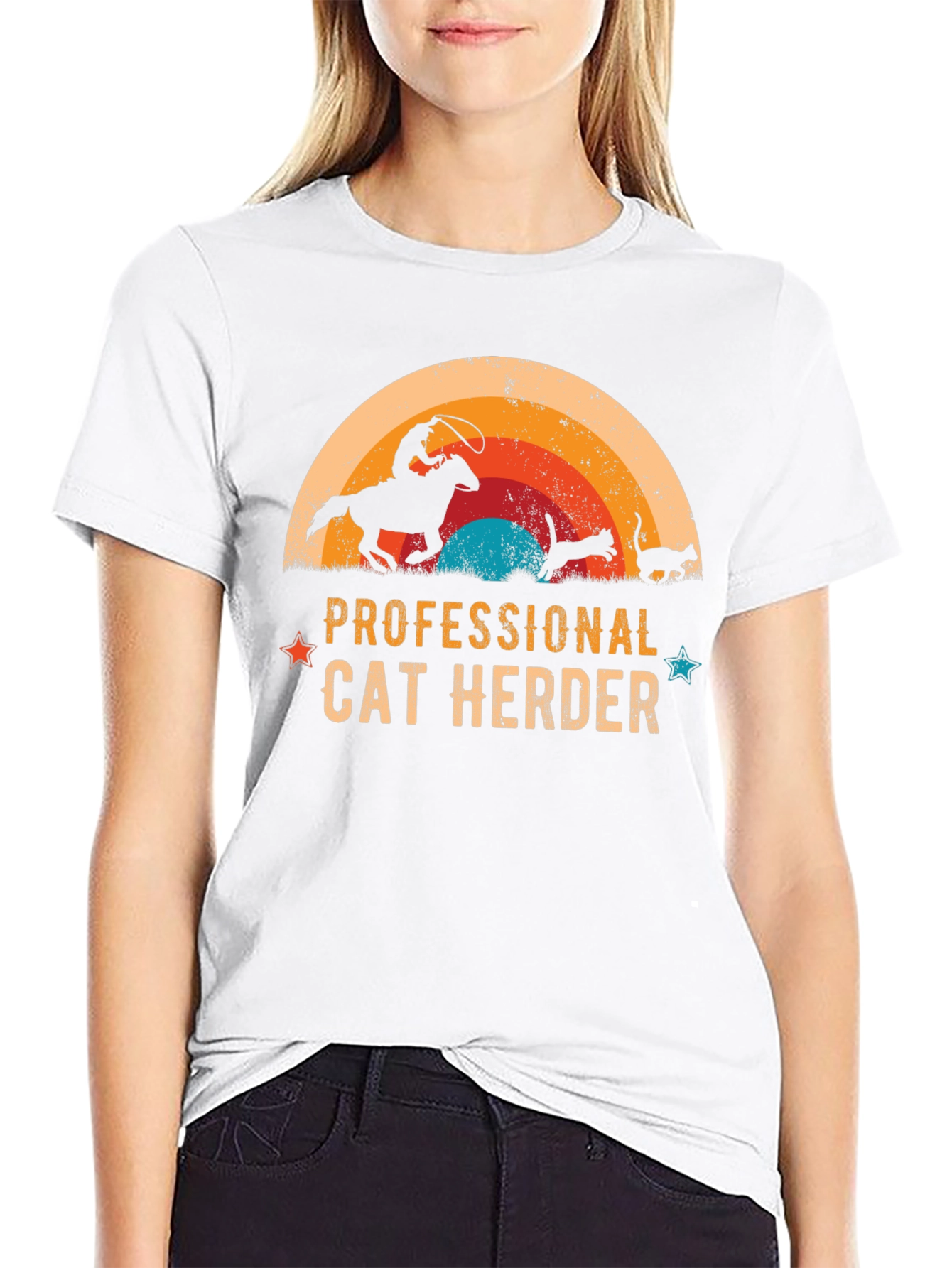 Black Professional Cat Herder Graphic Tee view 9