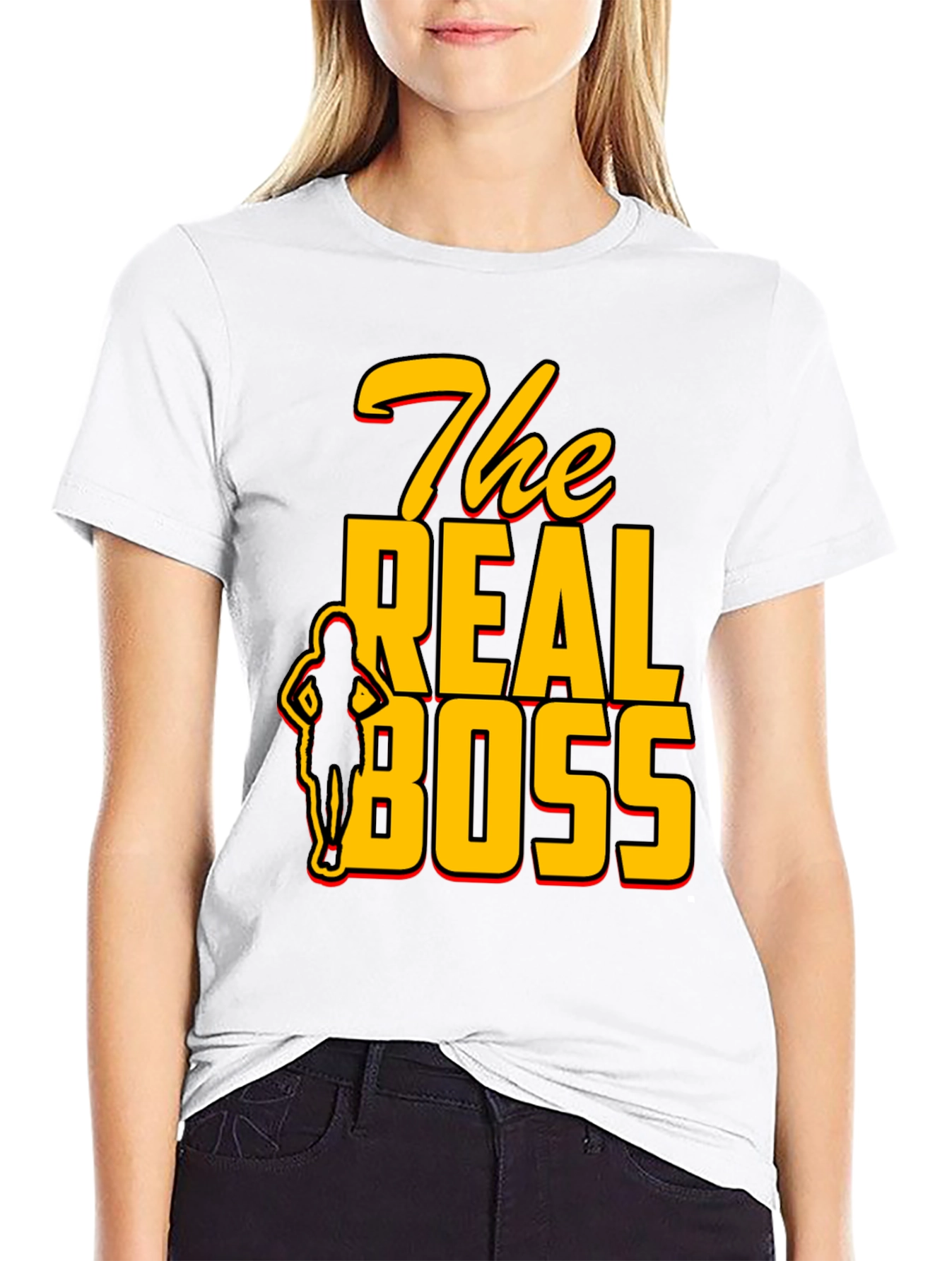 Black The Real Boss Graphic T-Shirt view 9