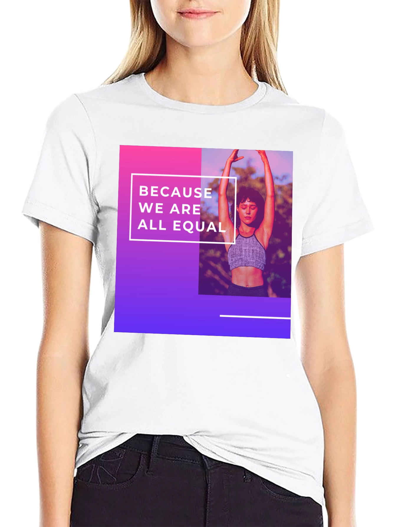 Black Equality T-Shirt: Because We Are All Equal view 9