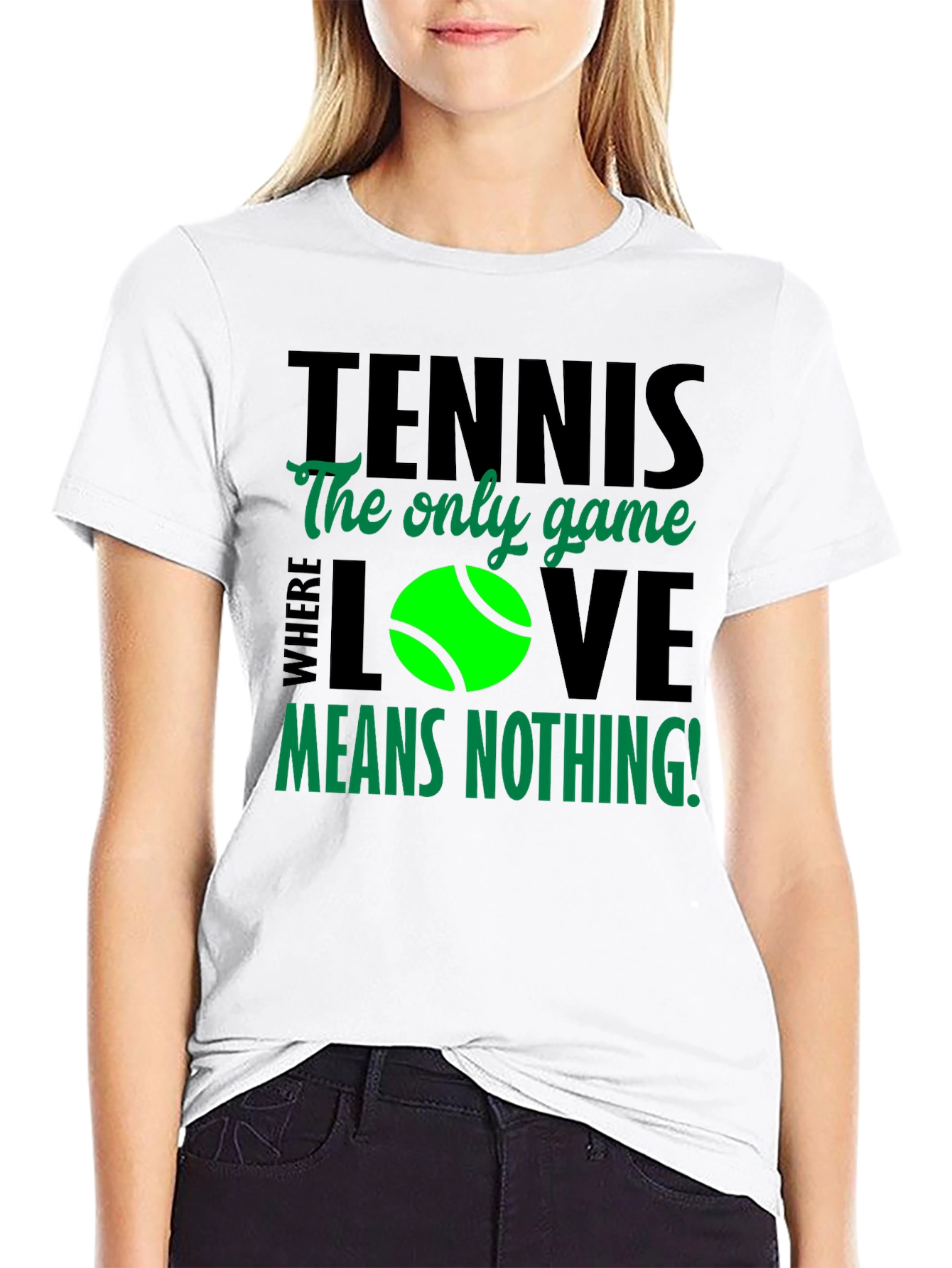 Black Tennis Love Means Nothing T-Shirt view 9