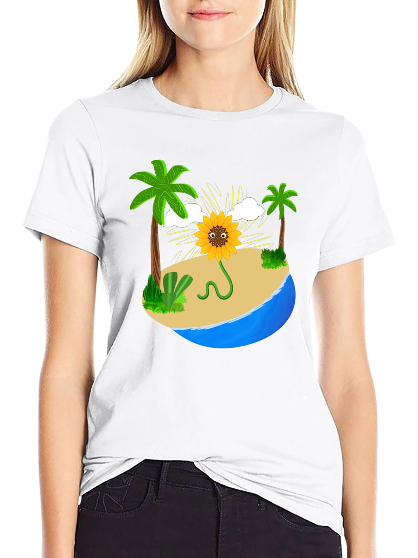 Black Sunflower Island Graphic Tee - Men's Black T-Shirt view 9
