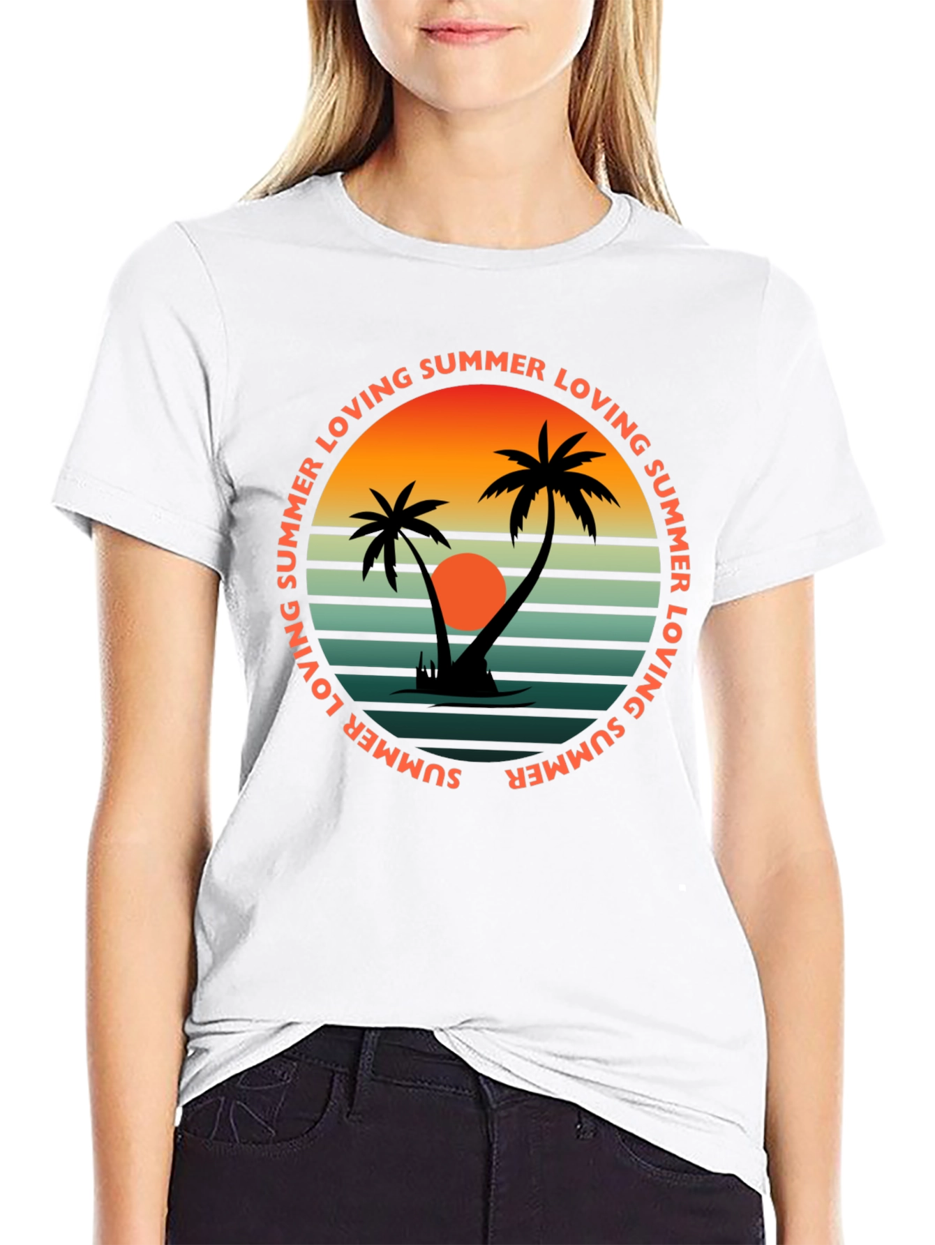 Black Summer Loving Graphic Tee - Retro Beach Vibes view 9