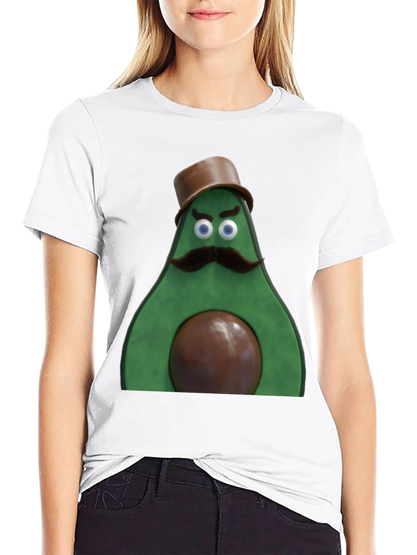 Black Avocado Gentleman Graphic Tee - Quirky Black T-Shirt view 9