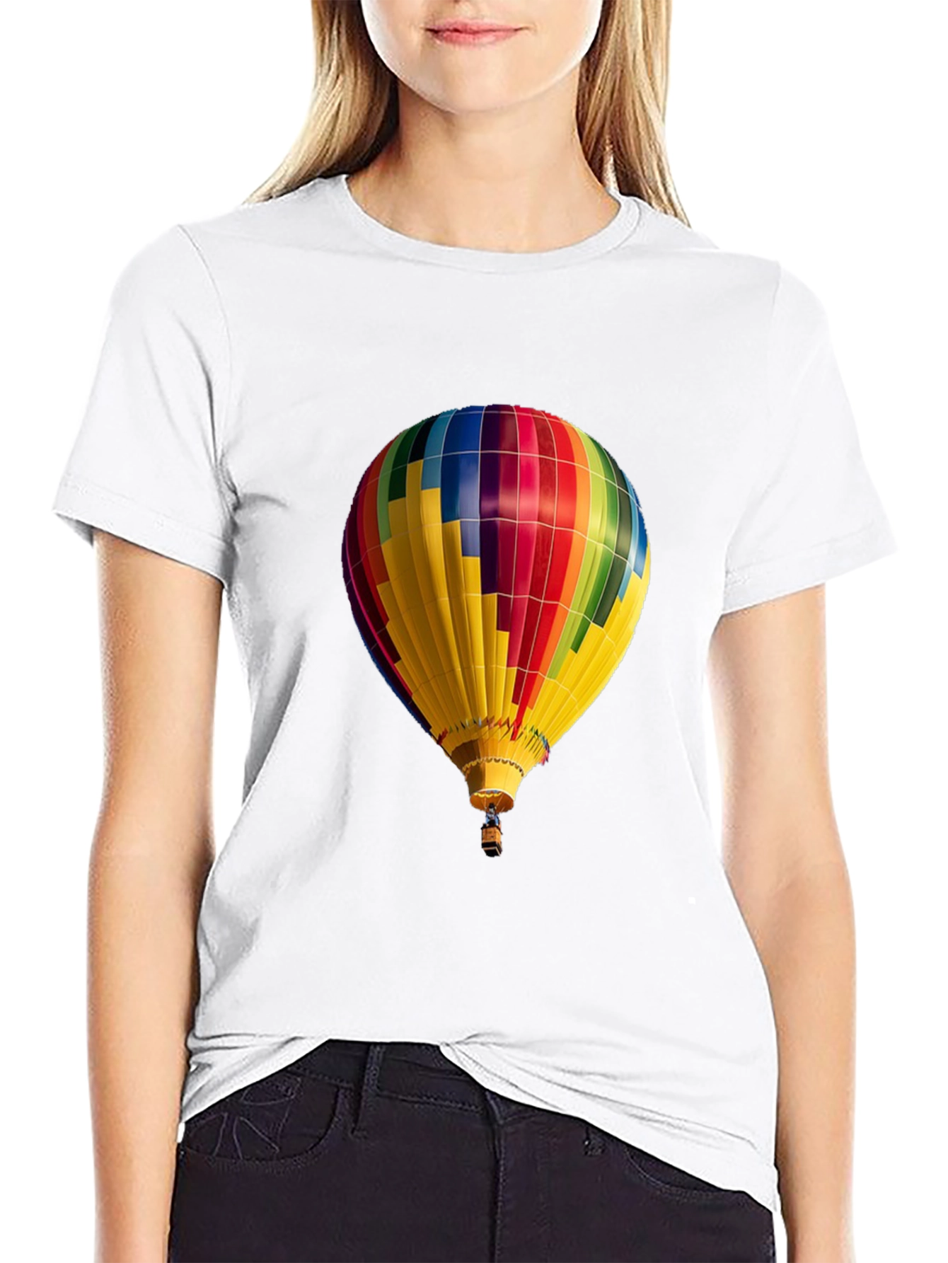 Black Hot Air Balloon Graphic Tee - Unique Design view 9