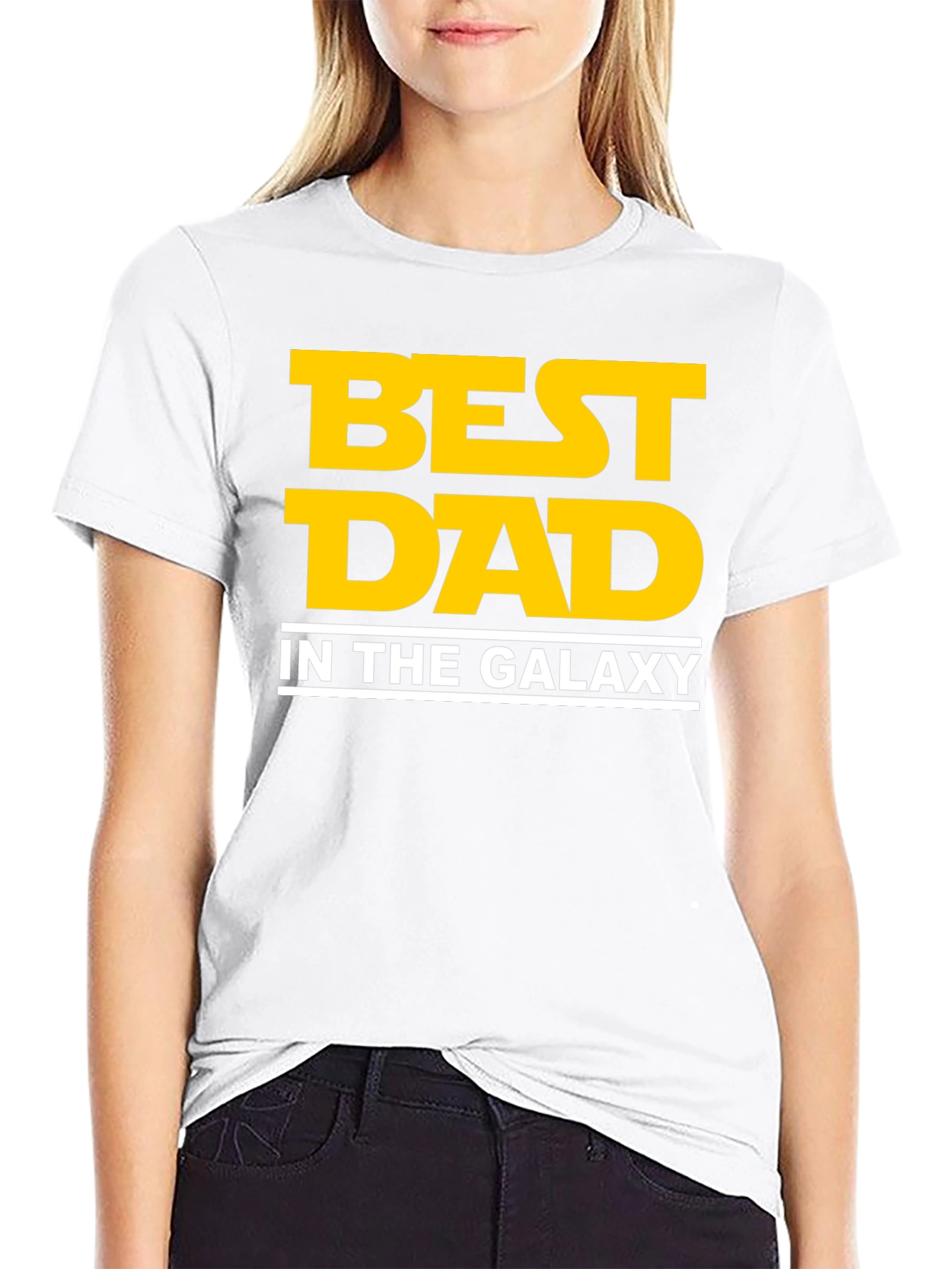 Black Best Dad in the Galaxy Black T-Shirt view 9