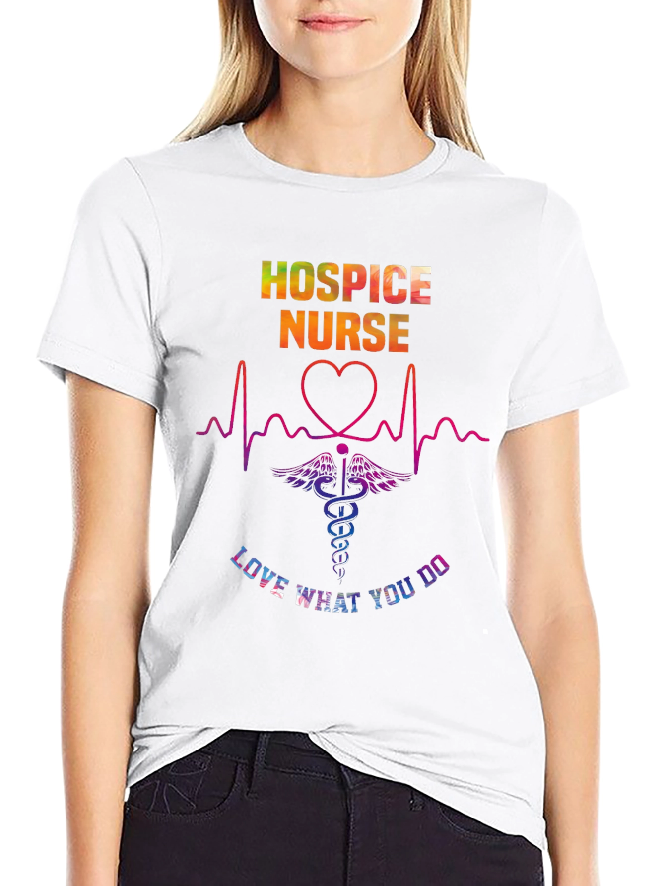 Hospice Nurse Rainbow Graphic Tee - 9