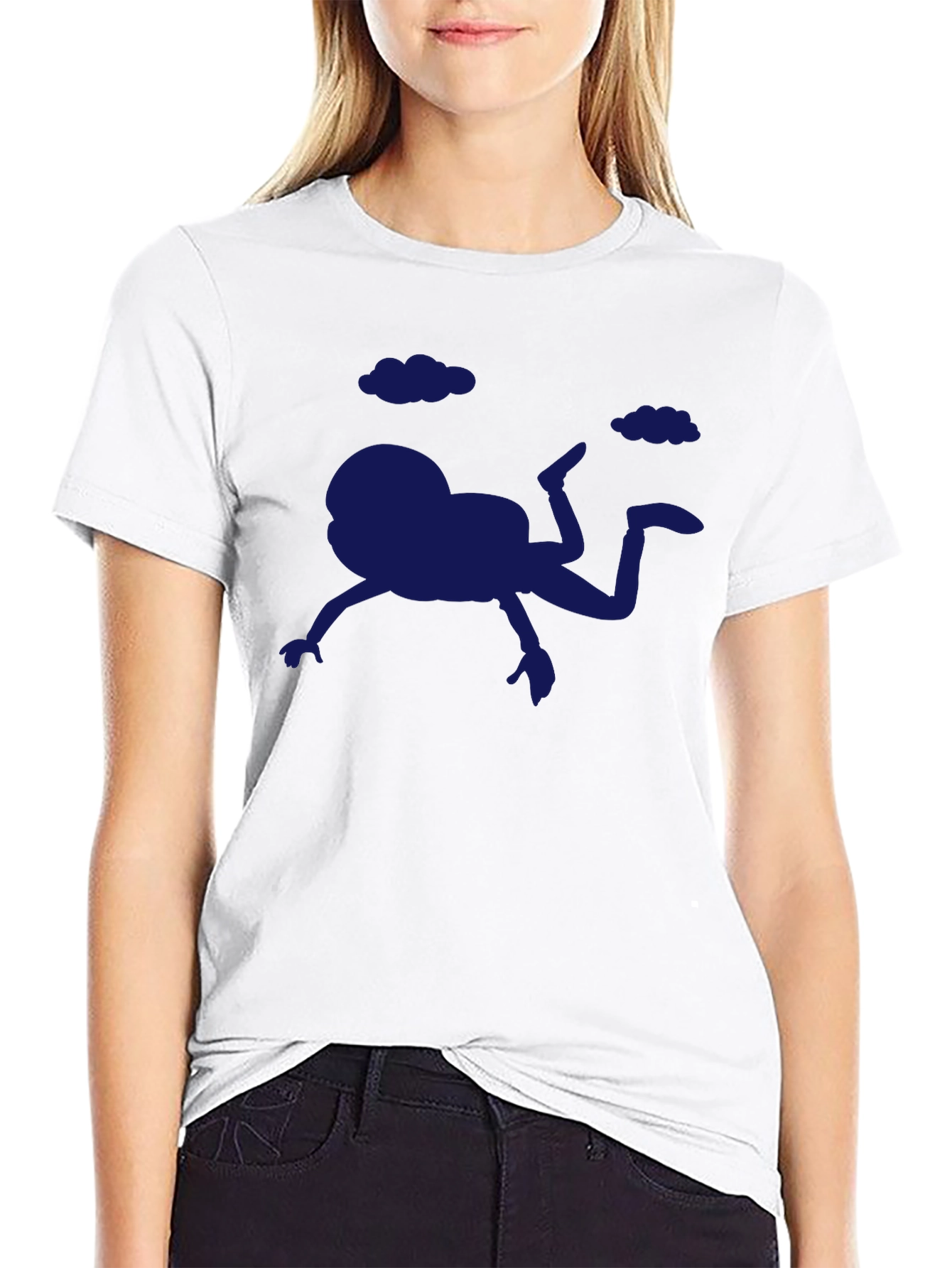 Black Funny Frog Falling T-Shirt - Quirky Graphic Tee view 9