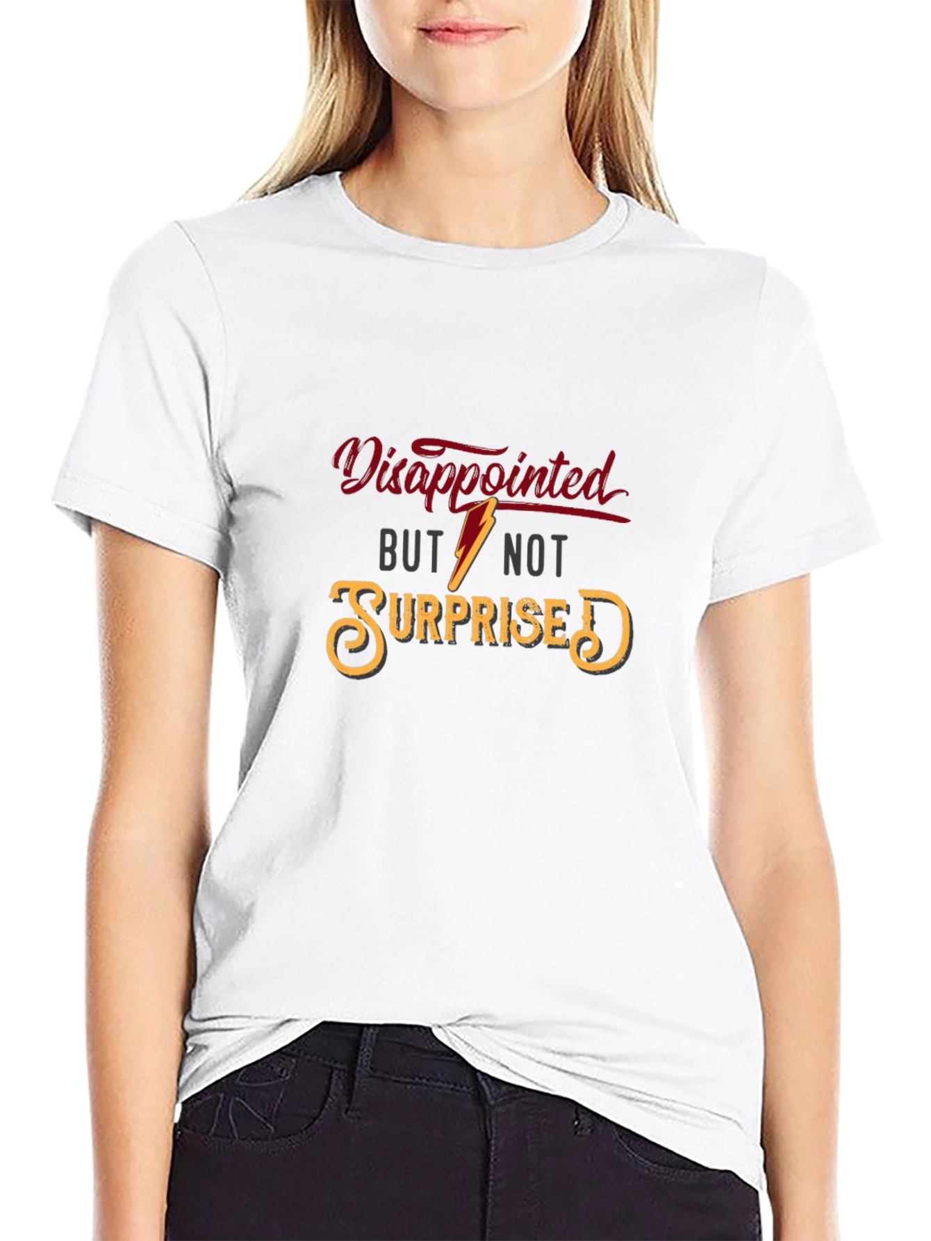Black Disappointed But Not Surprised Graphic T-Shirt view 9