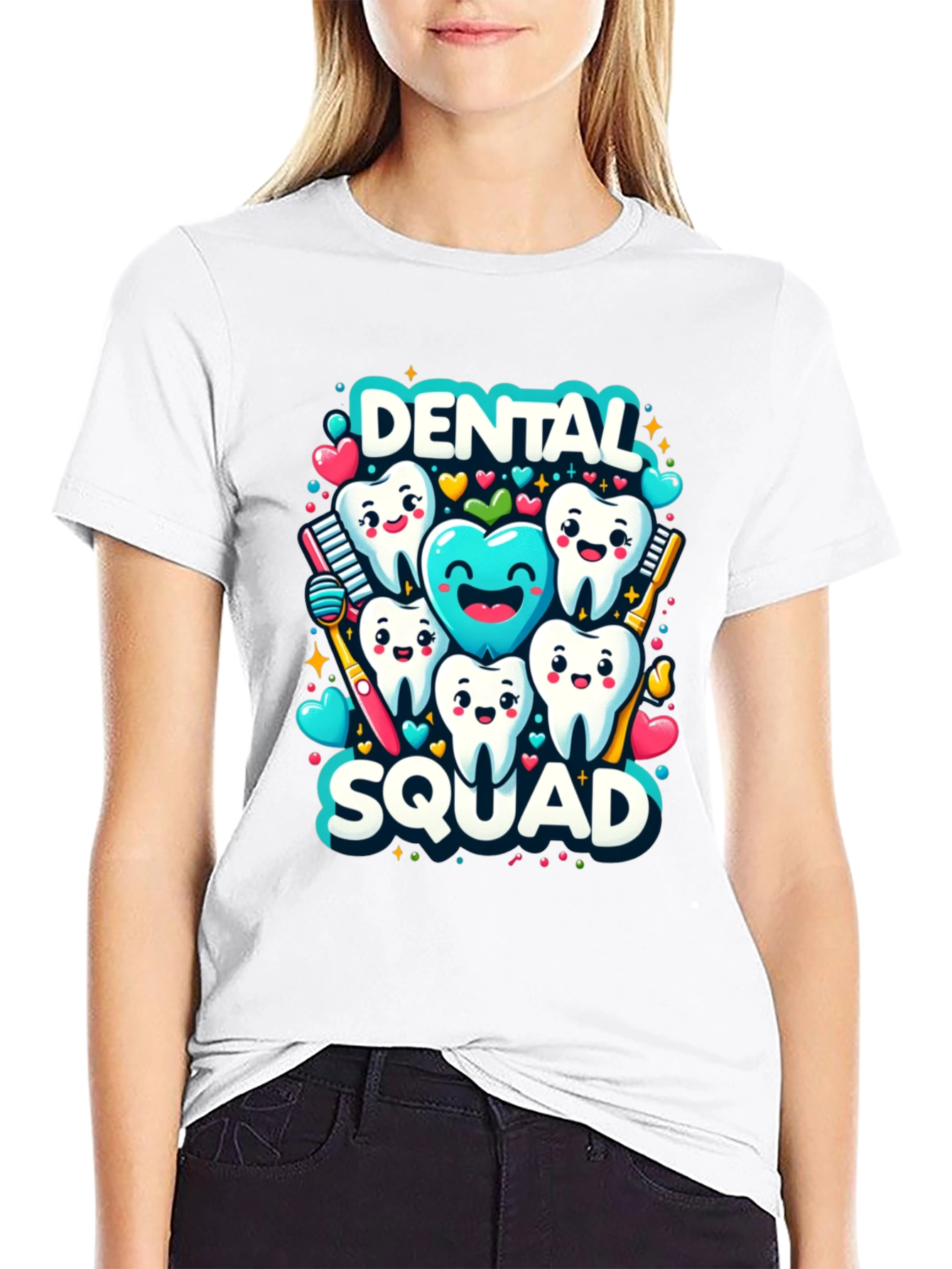 Black Dental Squad Graphic Tee - Funny Tooth Shirt view 9