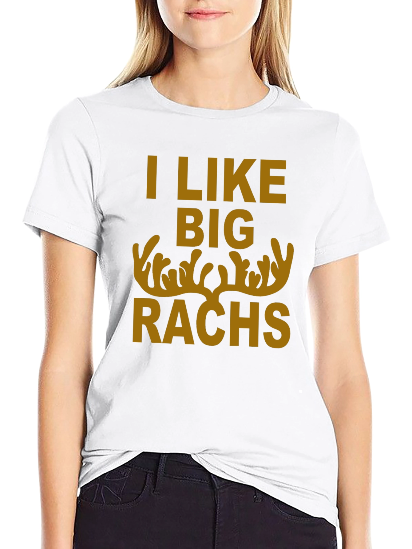 Black I Like Big Racks Deer Hunting T-Shirt view 9