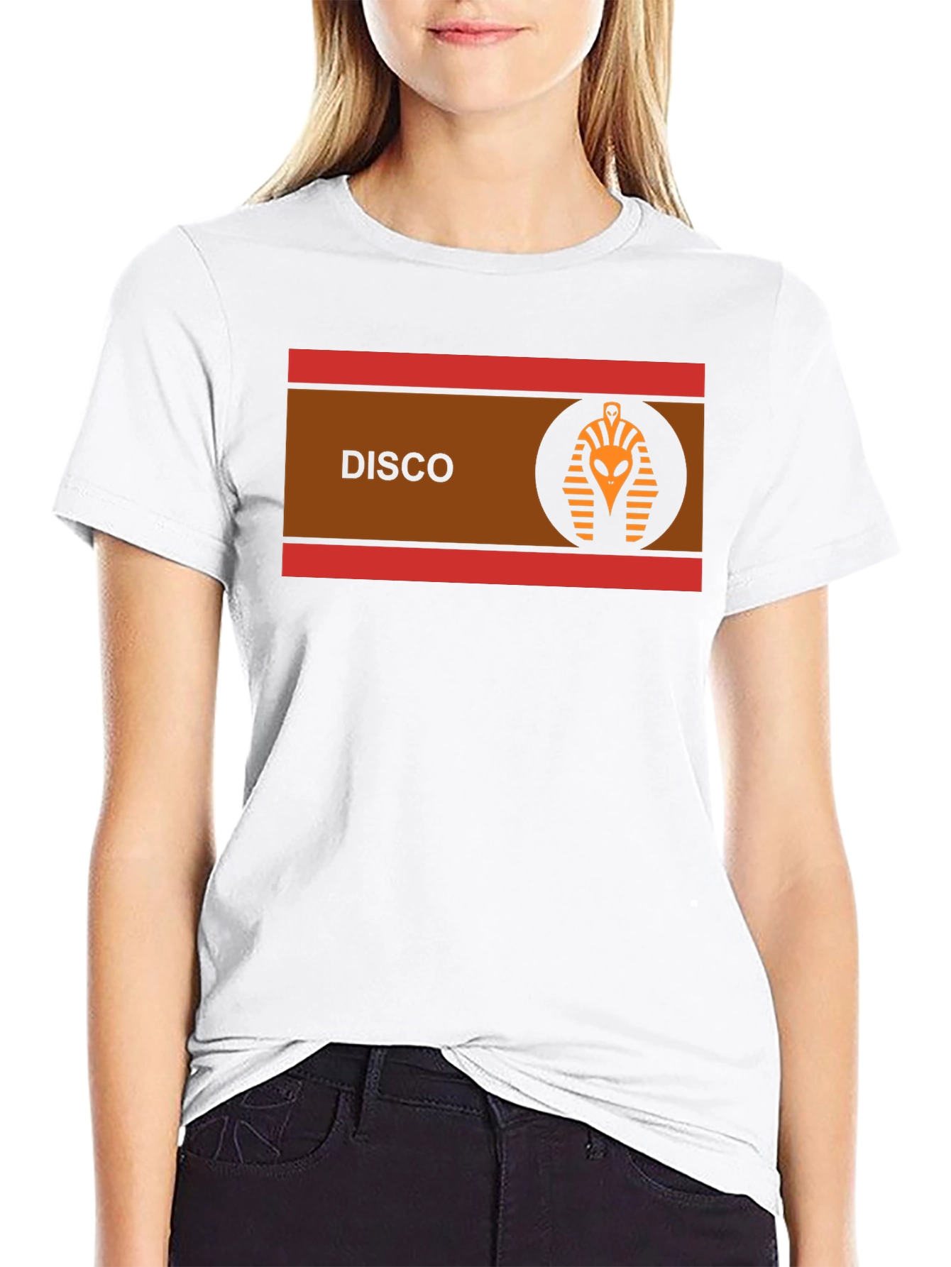 Black Retro Disco Alien Pharaoh T-Shirt view 9