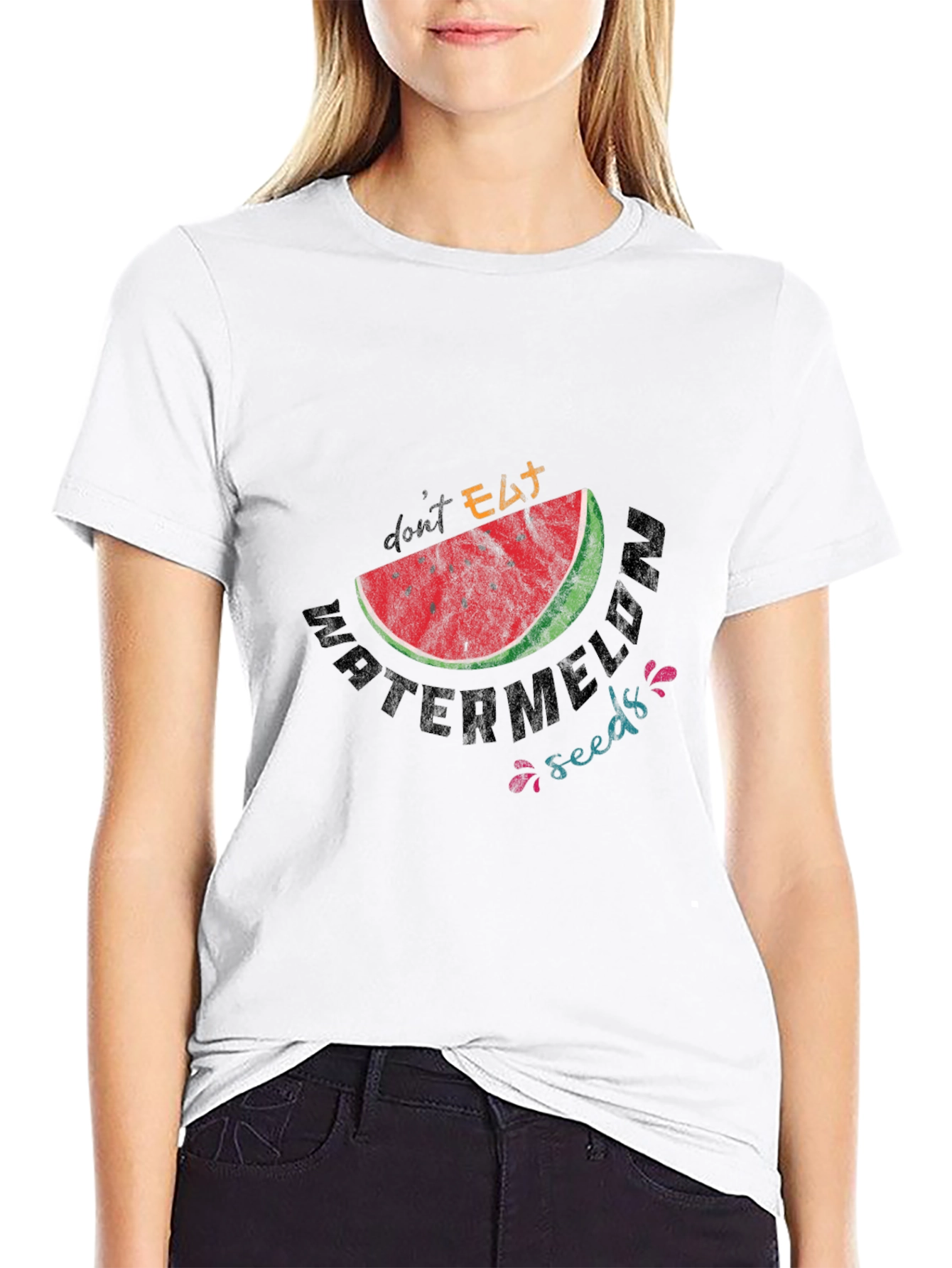 Black Don't Eat Watermelon Seeds Graphic Tee view 9