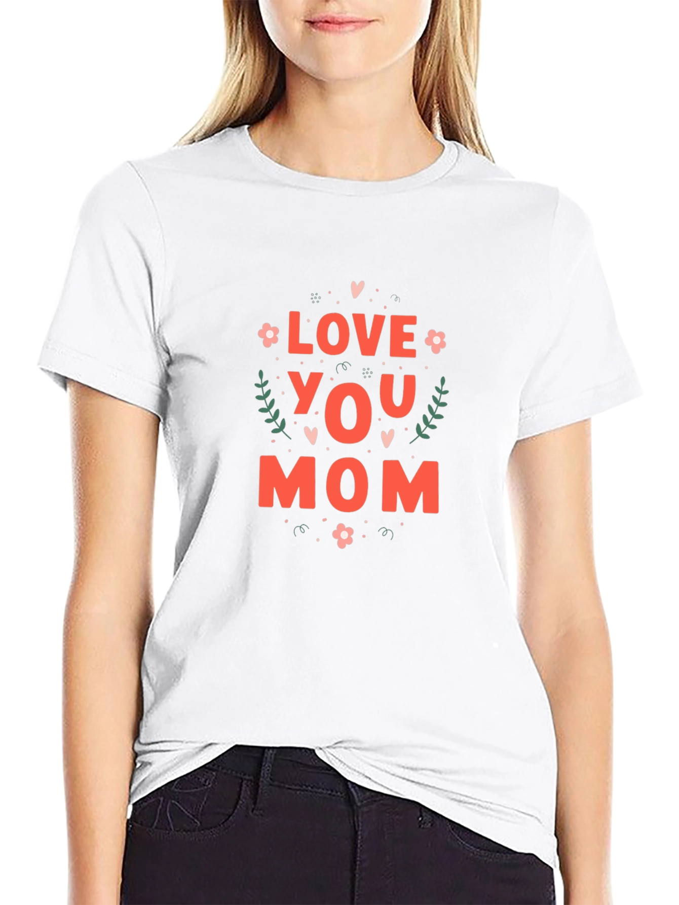 Black Love You Mom Graphic T-Shirt - Black view 9