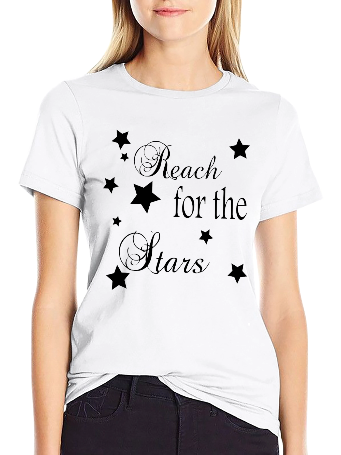 Black Reach for the Stars Graphic Tee view 9