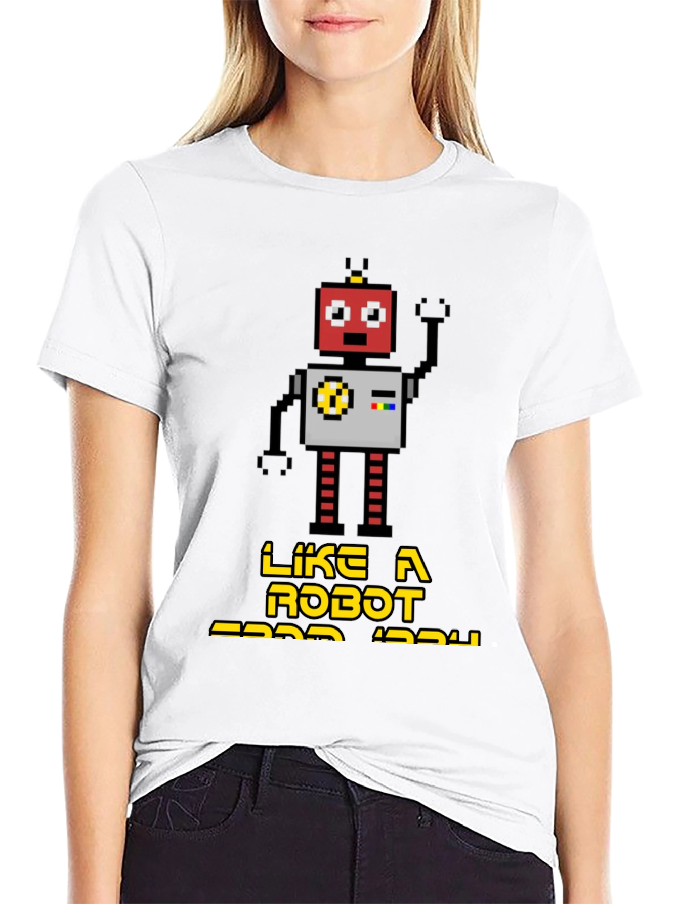 Black Retro Robot Graphic T-Shirt - Black view 9