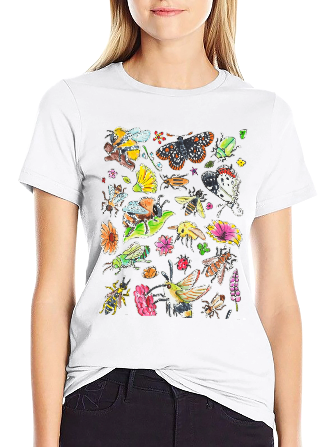 Black Nature Insects Black T-Shirt view 9