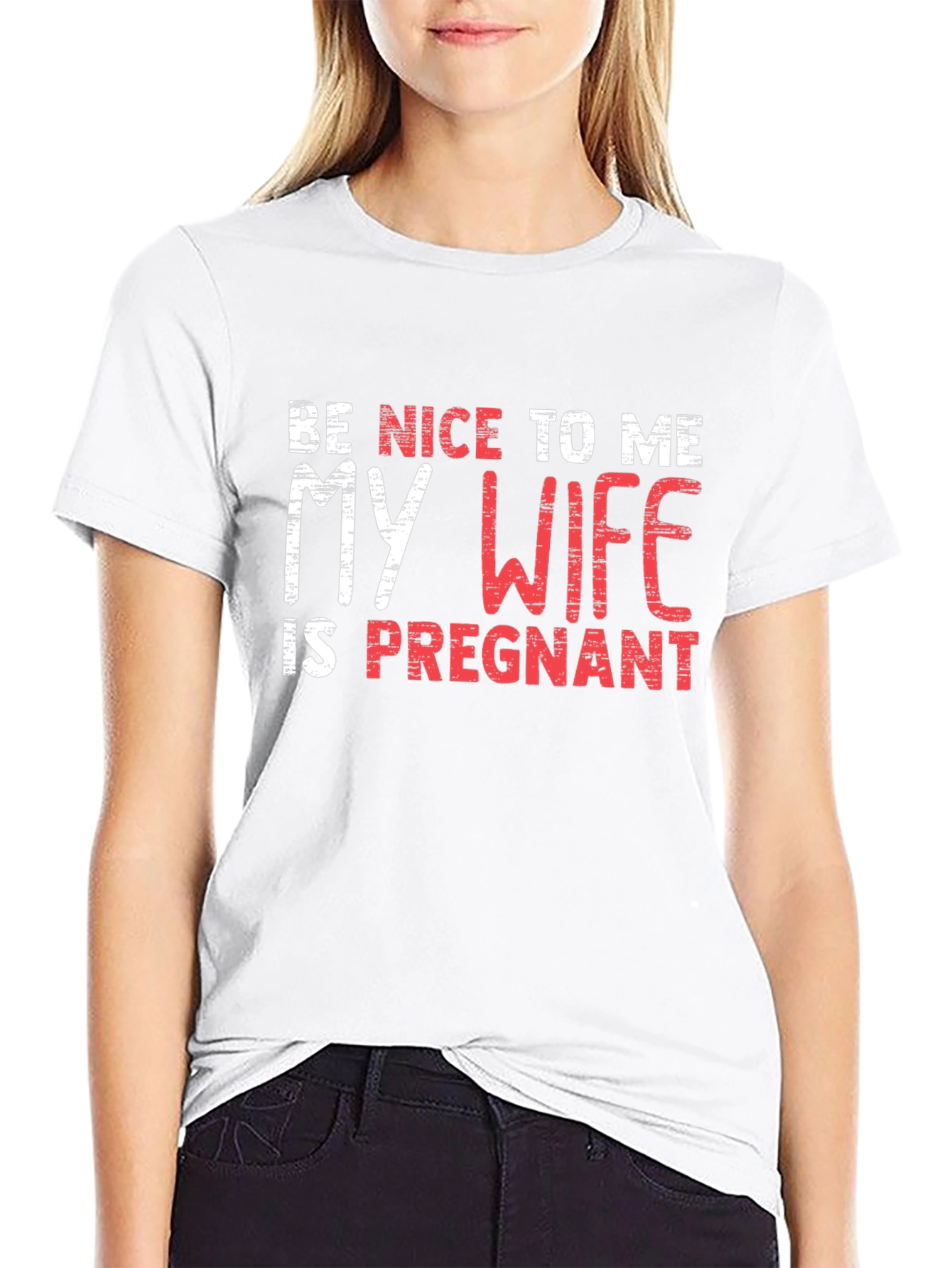 Black Funny Pregnancy Announcement Men's T-Shirt view 9