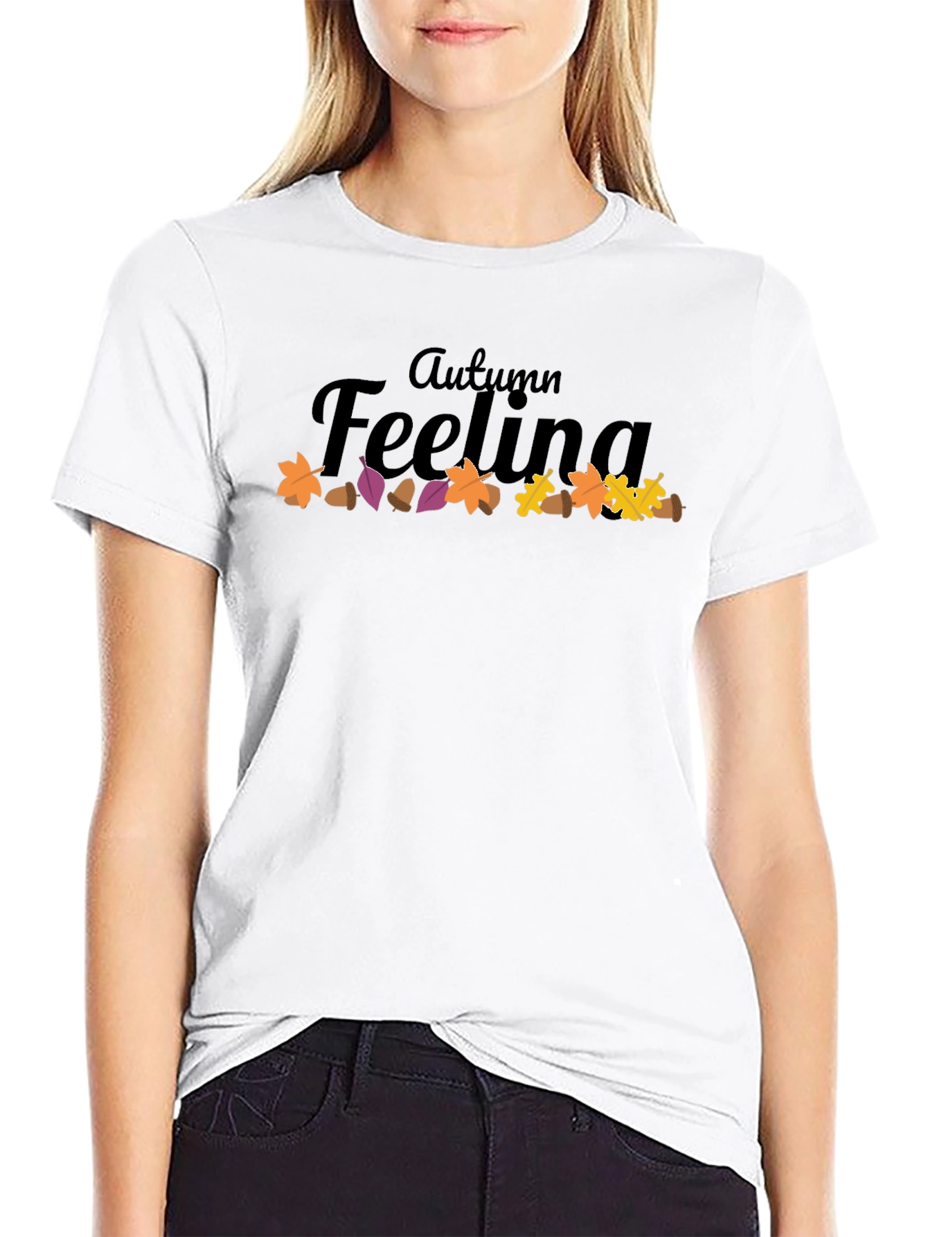 Black Autumn Feeling Graphic Tee - Soft & Stylish view 9