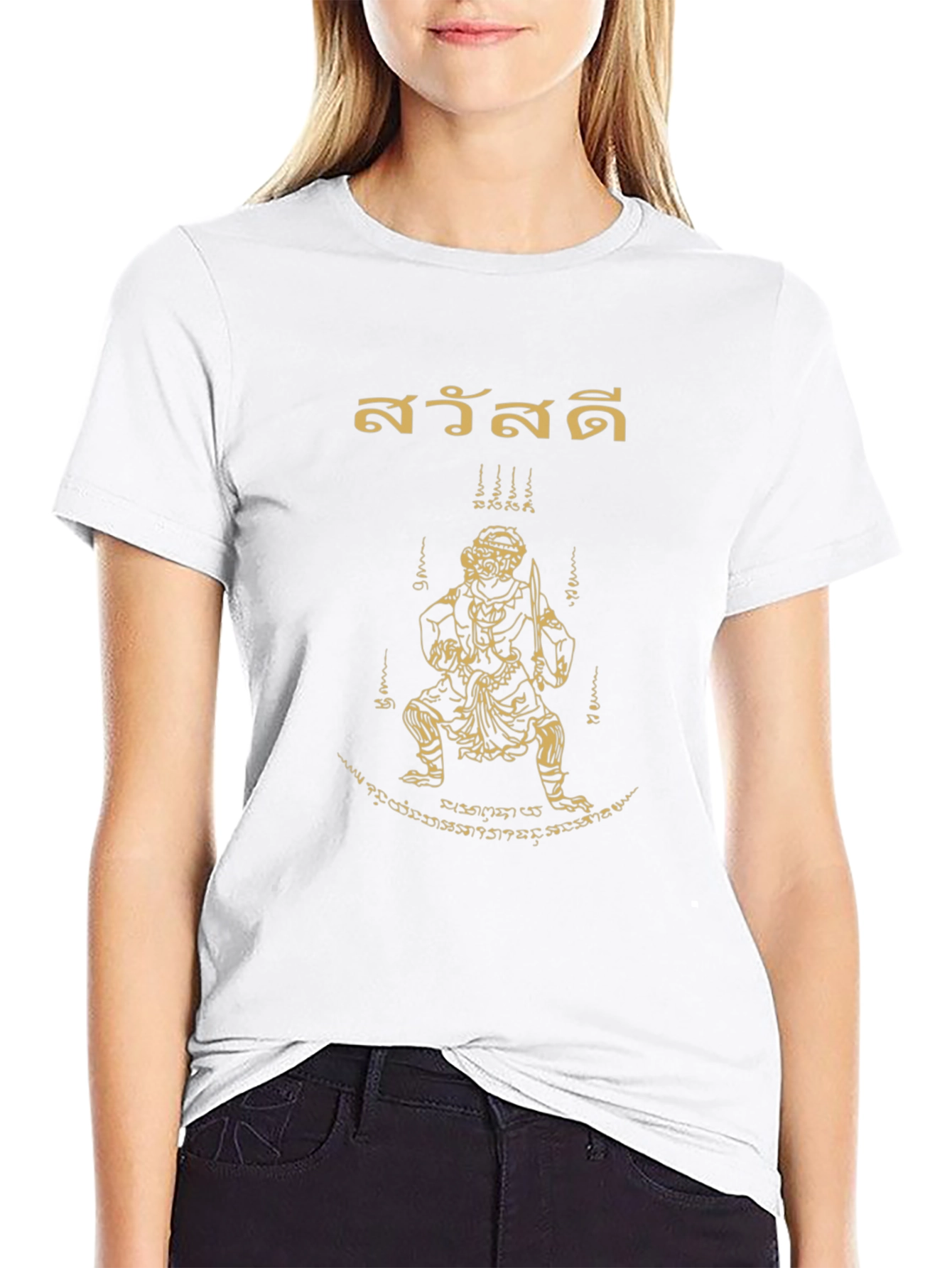 Black Thai Hanuman Tattoo Black T-Shirt view 9