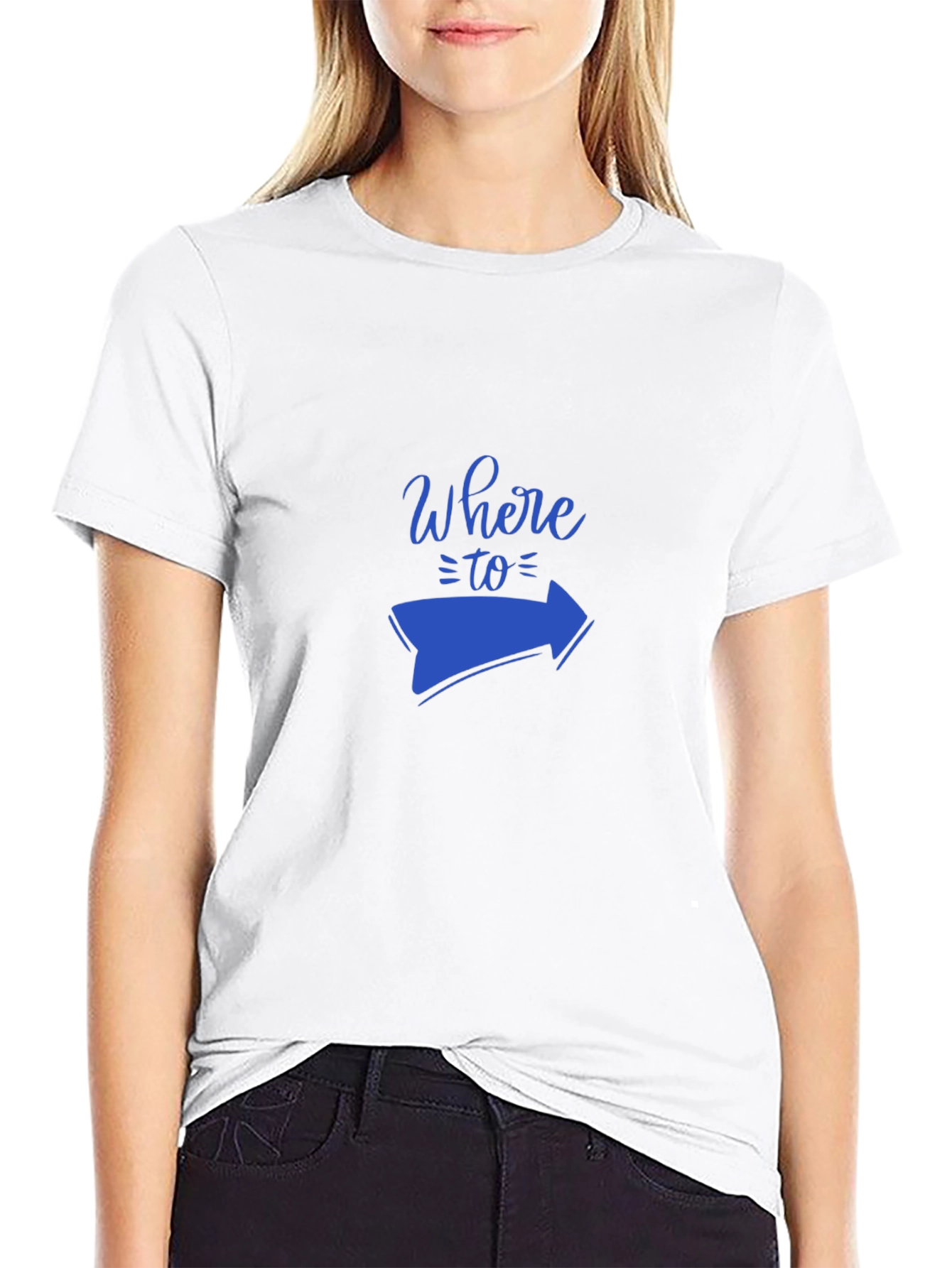 Black Where To Directional T-Shirt - Funny Graphic Tee view 9
