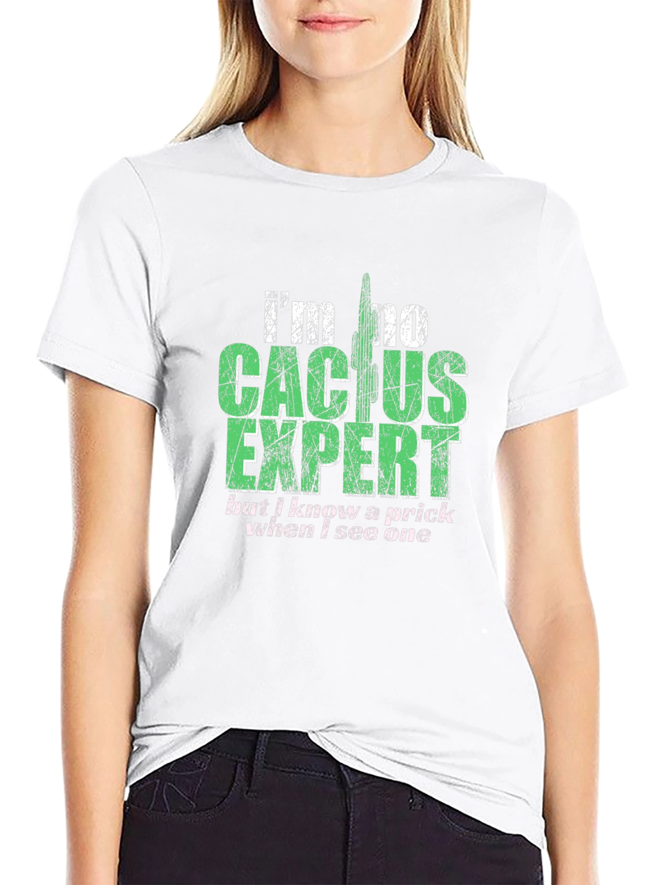 Black Cactus Expert Graphic T-Shirt - Funny Sarcastic Tee view 9