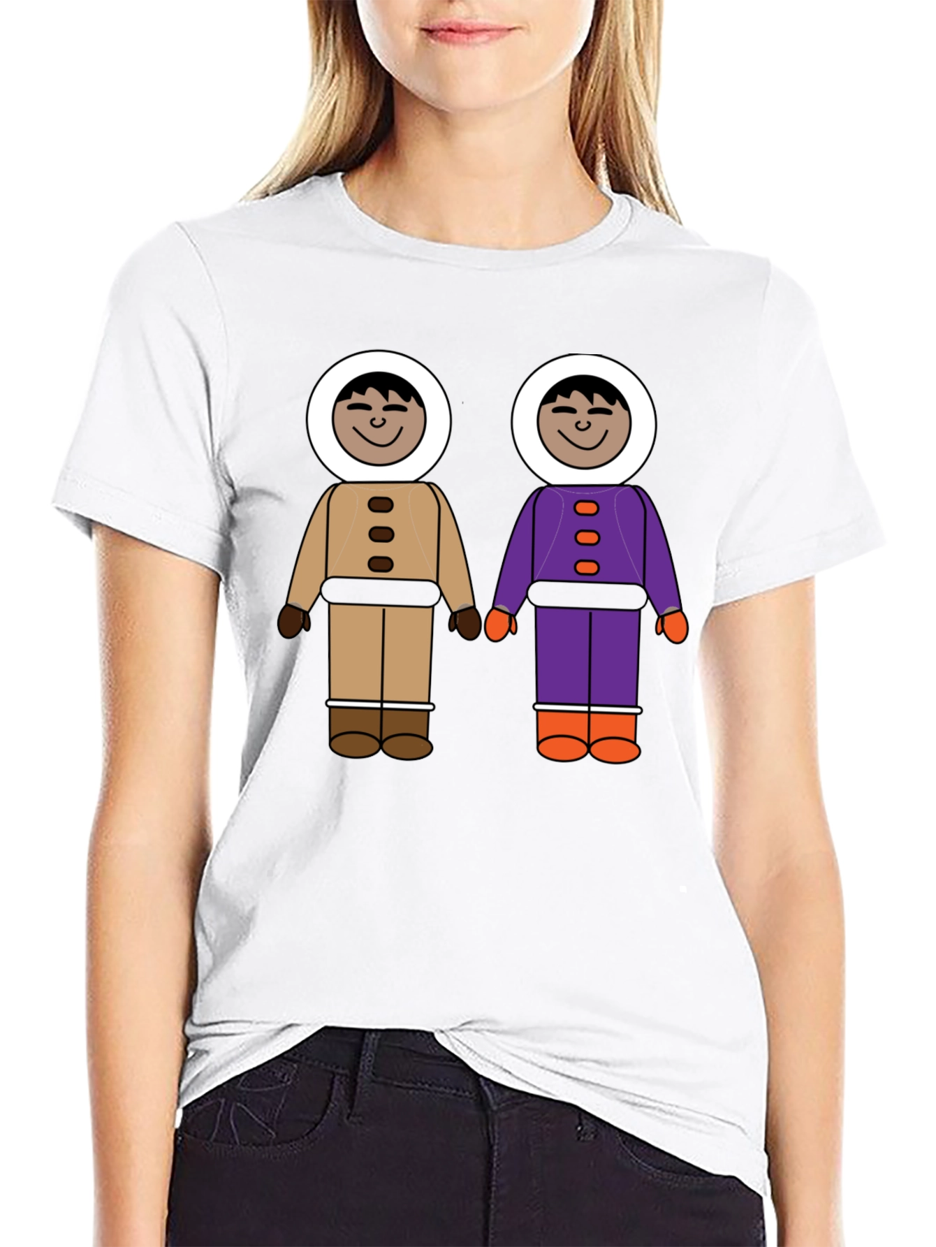 Black Novel Cartoon Friends Graphic T-Shirt view 9
