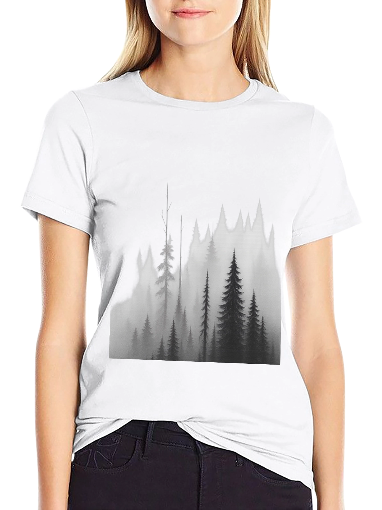 Black Mountain Forest Graphic Tee - Black view 9
