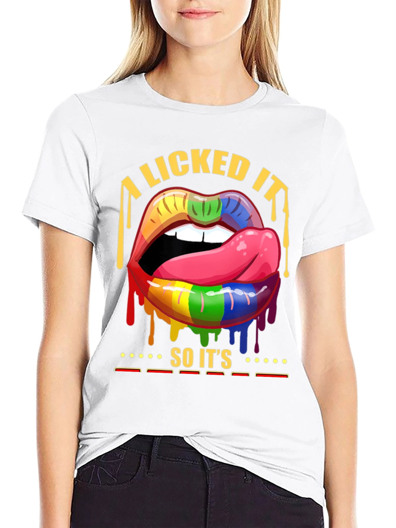 Black Rainbow Lips Pride T-Shirt view 9