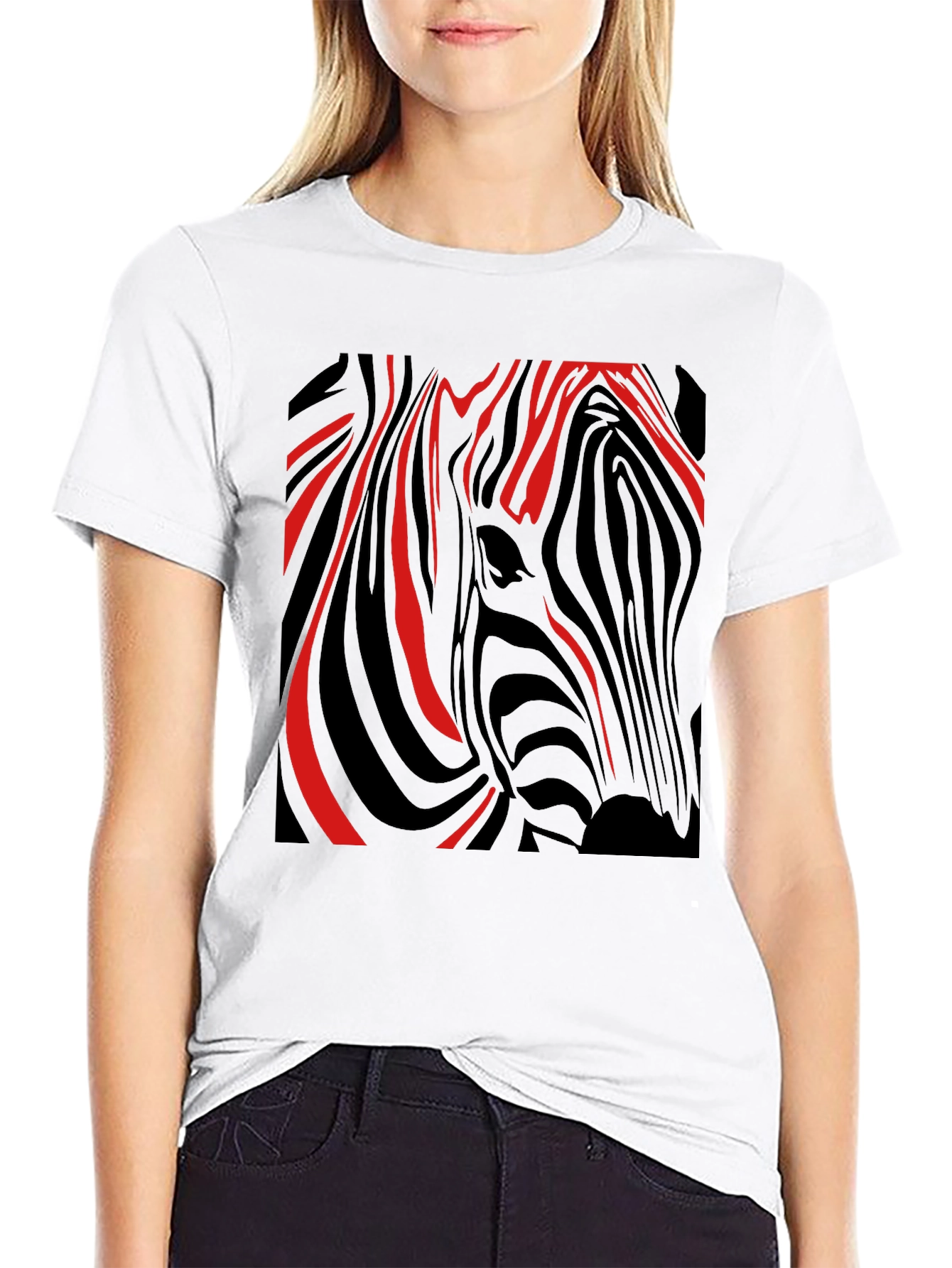 Black Zebra Stripe Graphic Tee - Modern Style view 9