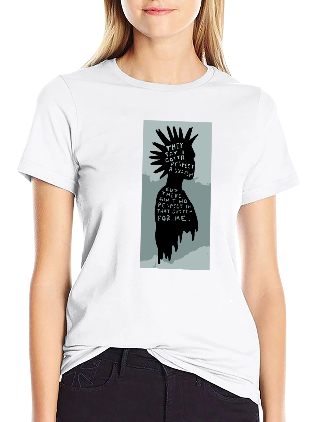 Black Statement Punk T-Shirt - Respect System view 9