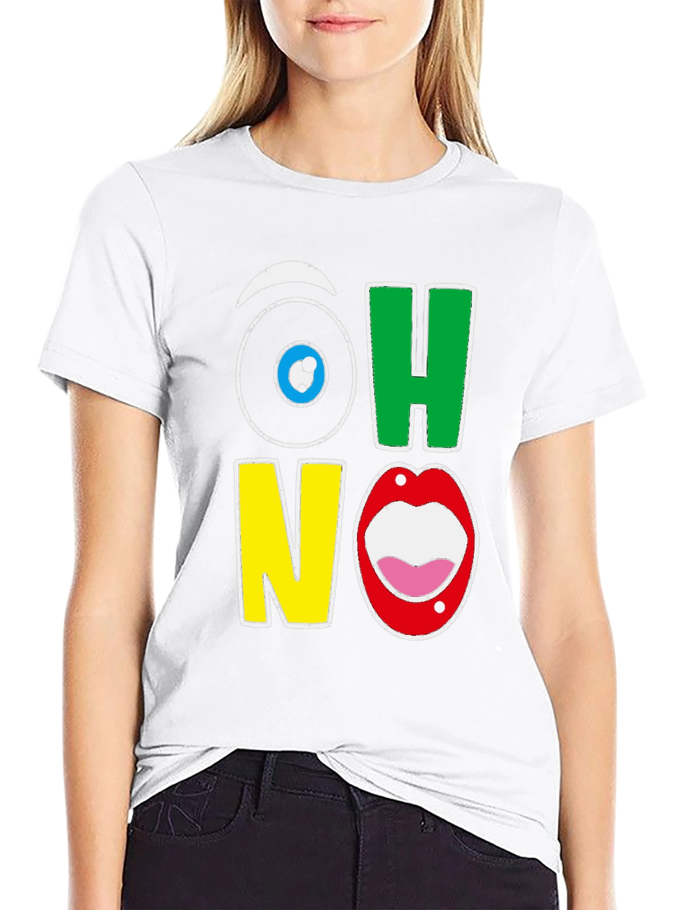 Black Oh No! Graphic Tee - Quirky T-Shirt view 9
