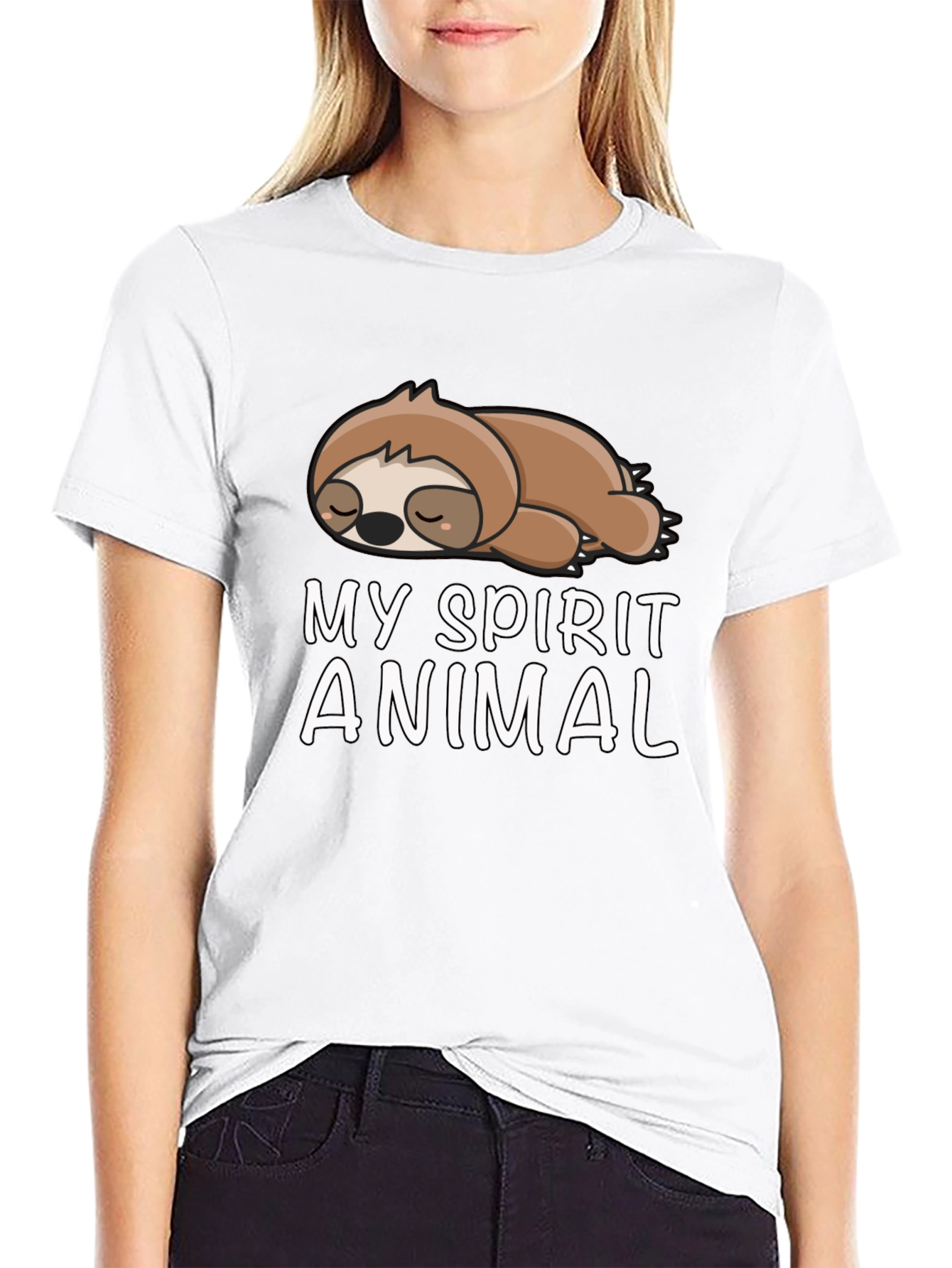 Black Sloth Spirit Animal T-Shirt view 9