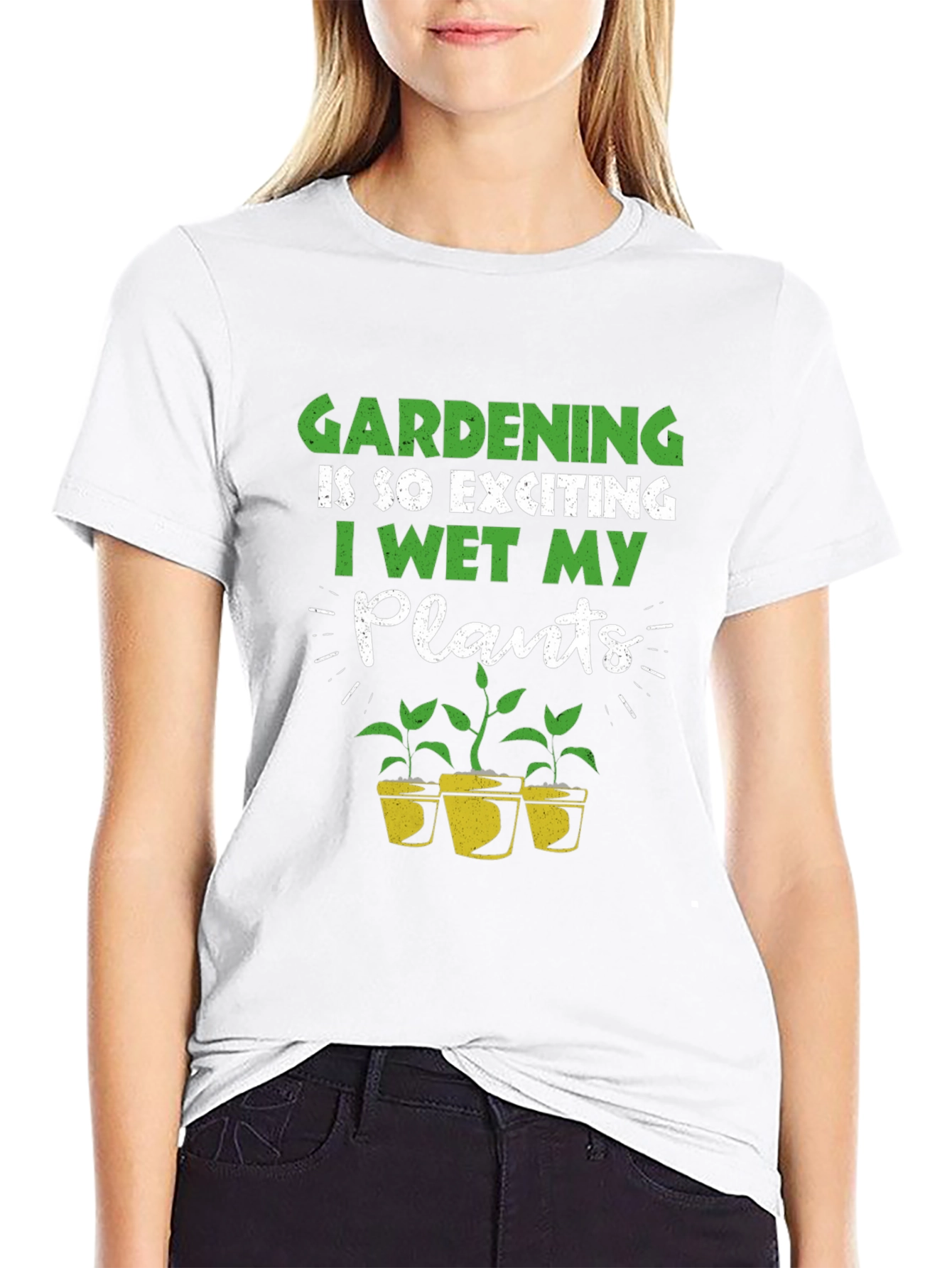 Black Gardening T-Shirt: I Wet My Plants view 9