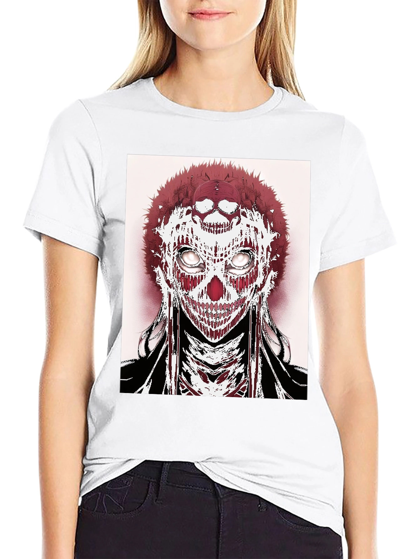 Black Skull Graphic Tee - Edgy Streetwear view 9
