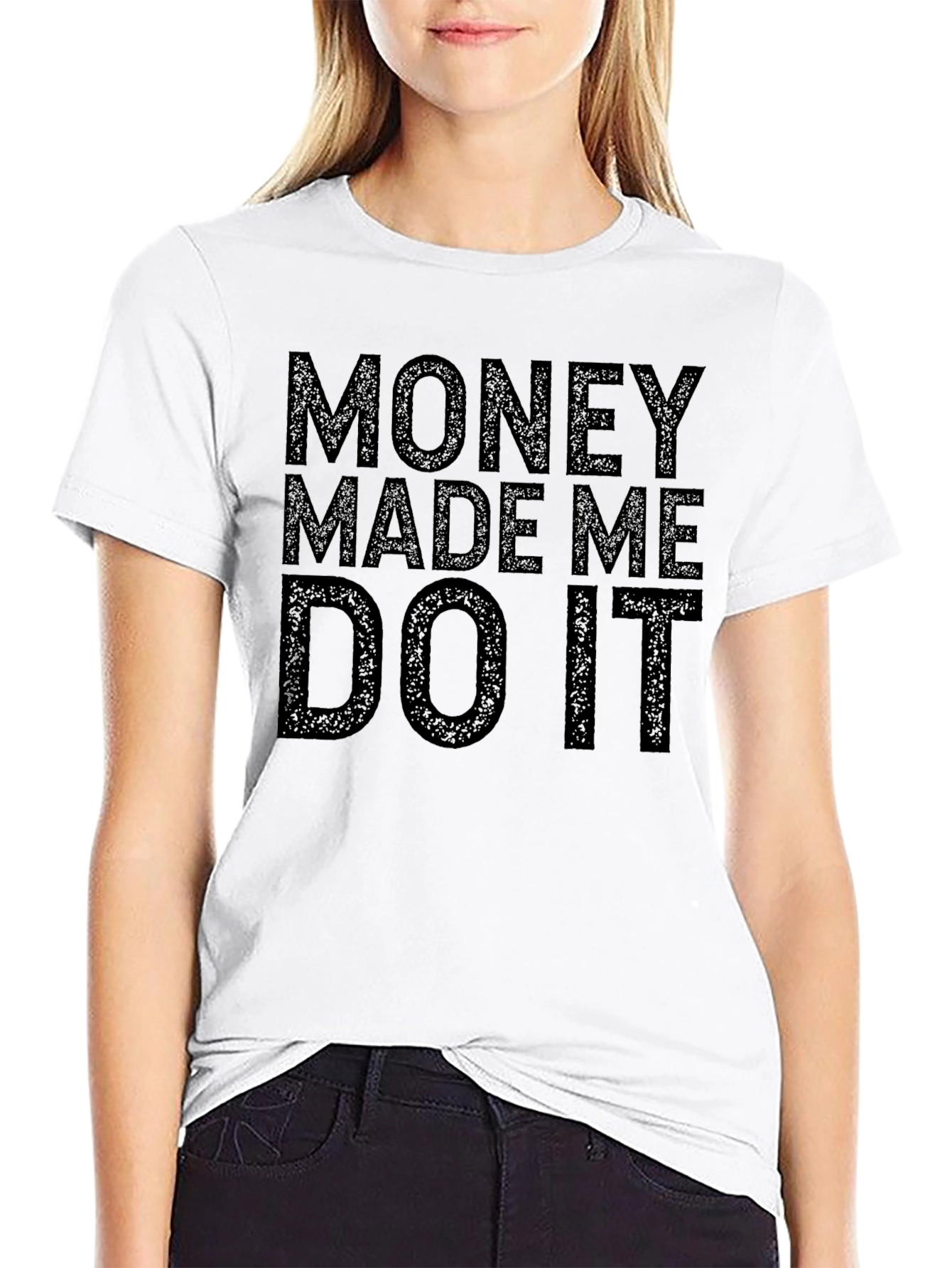 Black Money Made Me Do It Graphic Tee - Black view 9