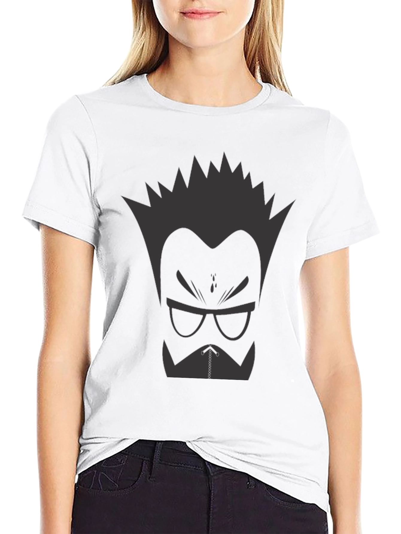 Black Cool Graphic T-Shirt - Cartoon Style view 9