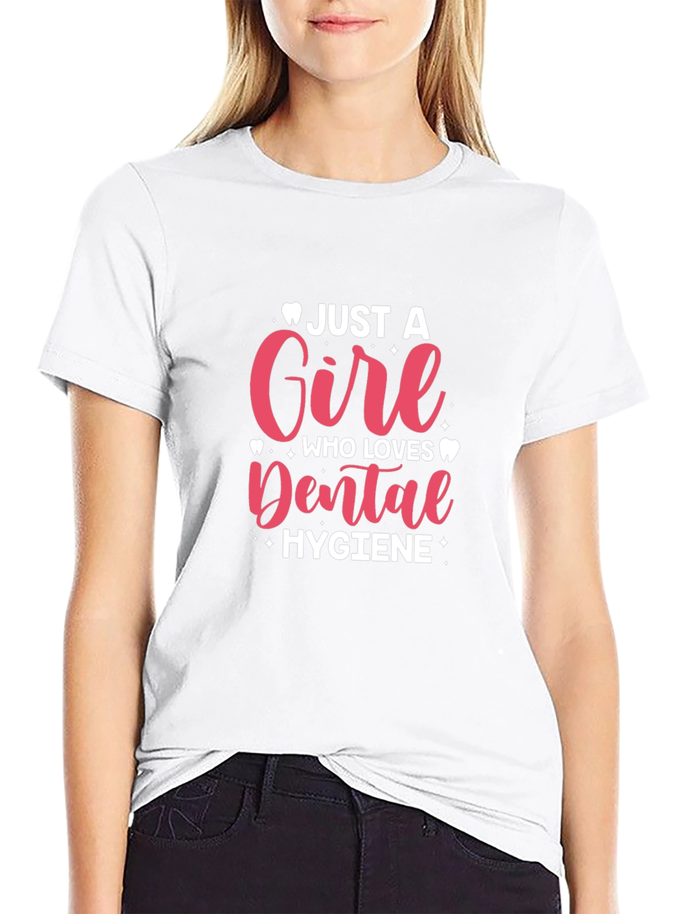 Black Dental Hygiene T-Shirt - Just a Girl Who Loves Teeth view 9