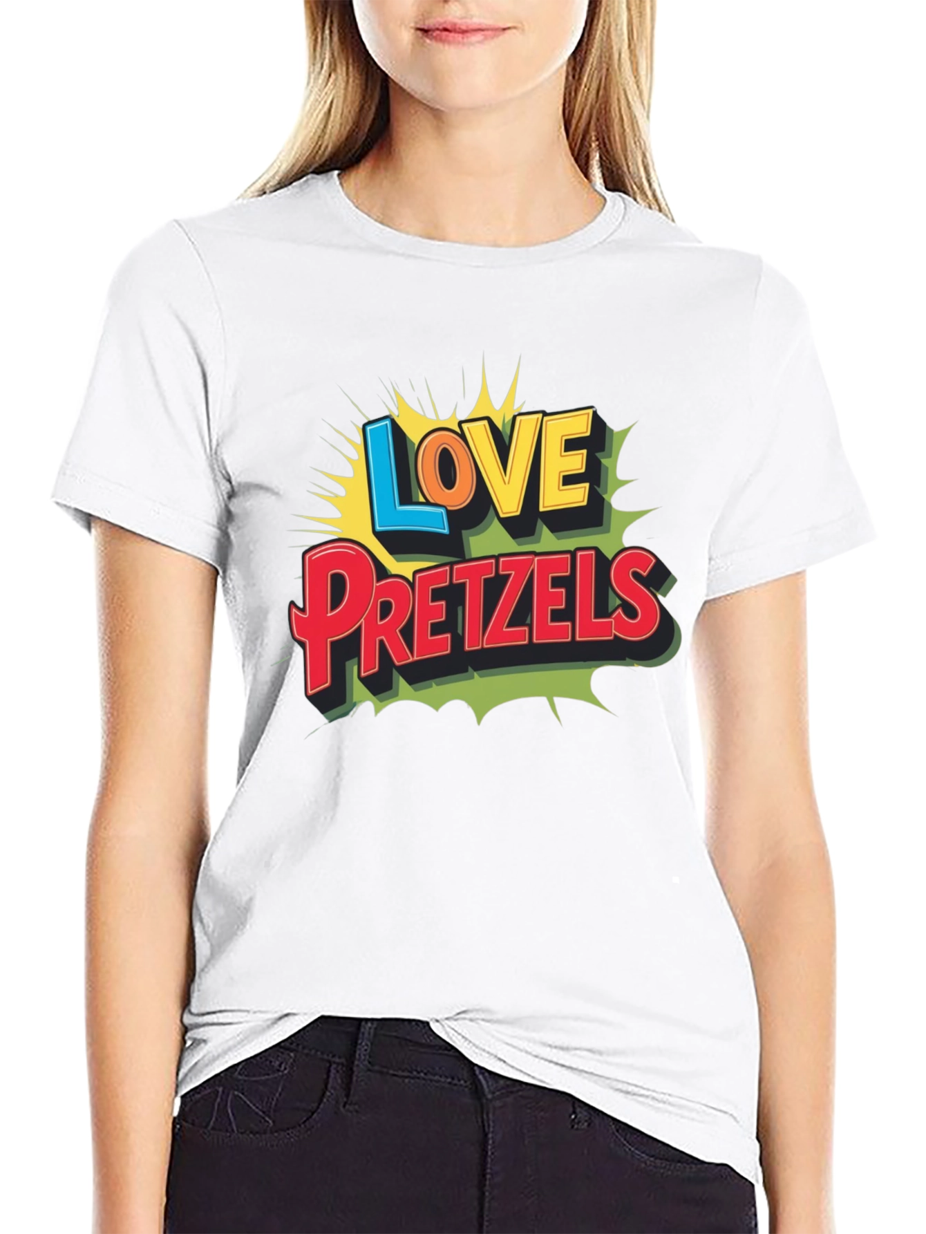 Black Love Pretzels Graphic Tee - Novelty Food Shirt view 9